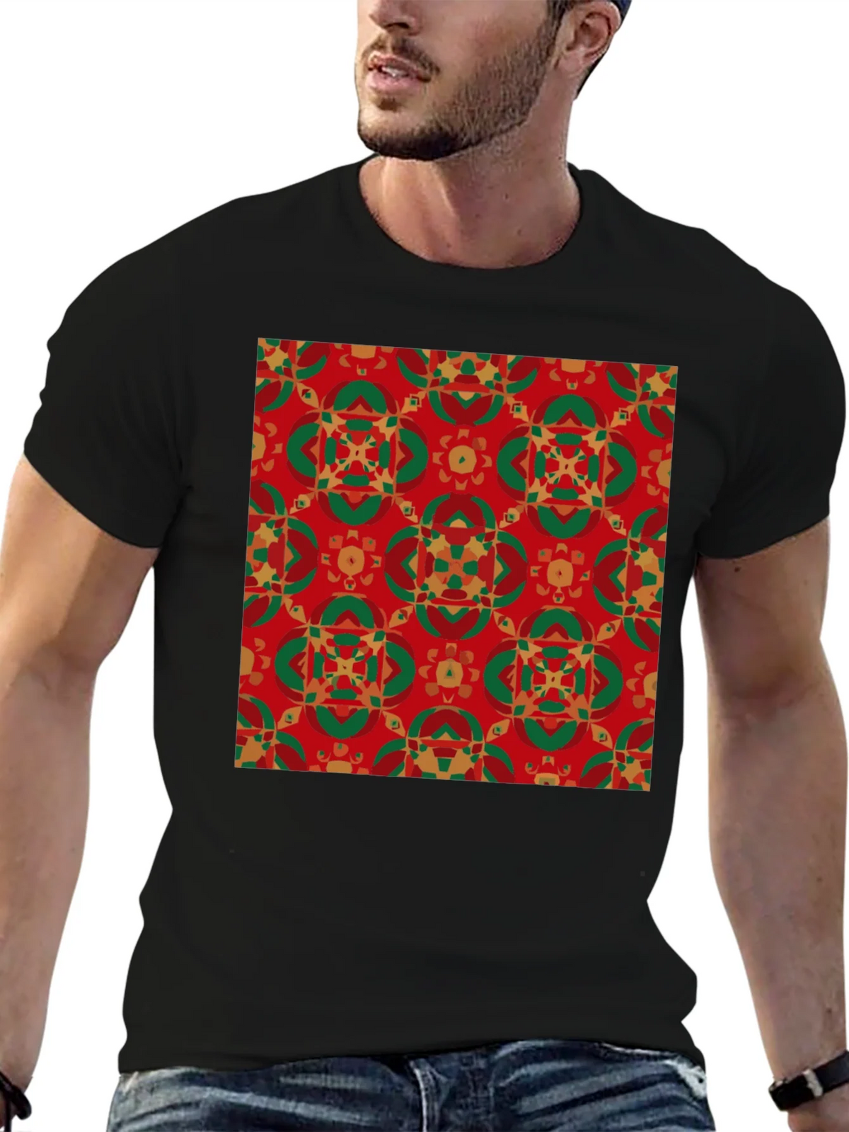 Festive Patterned Crew Neck T-Shirt product image 6
