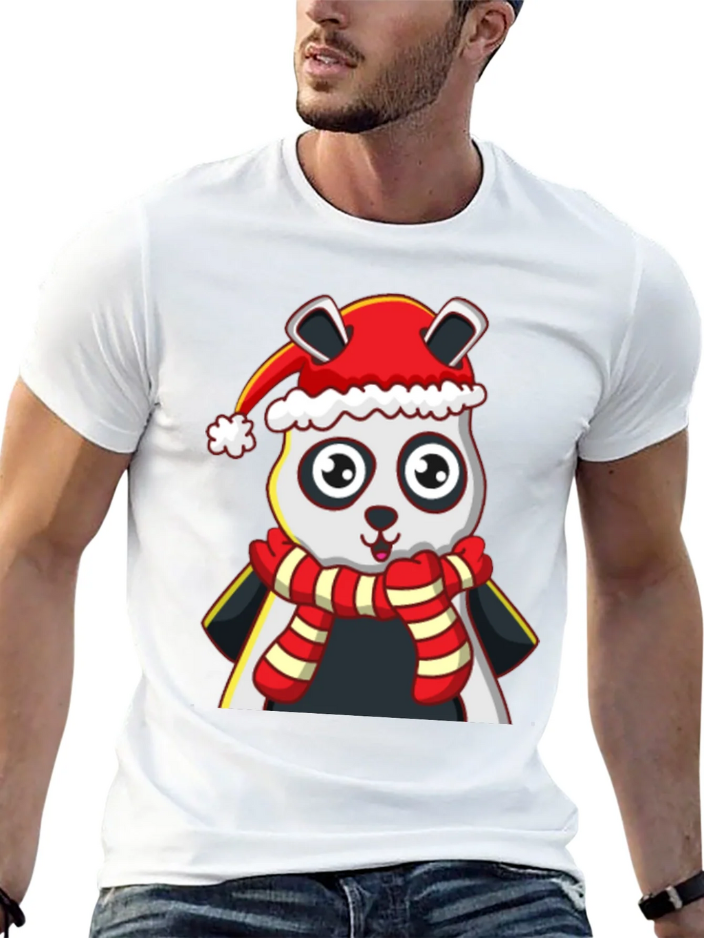 Festive Panda T-Shirt - Holiday Style
