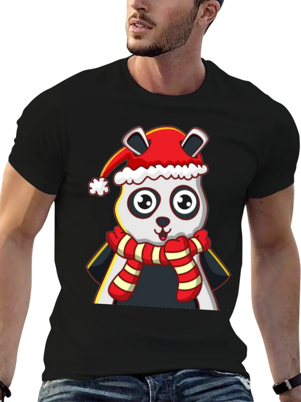Festive Panda T-Shirt - Holiday Style