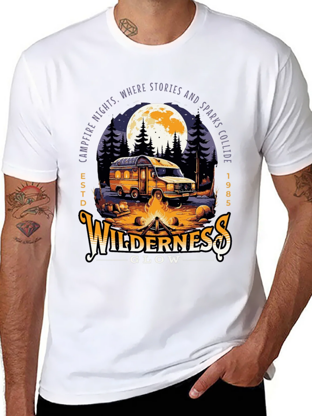 Wilderness Glow Campfire Night T-Shirt product image 7
