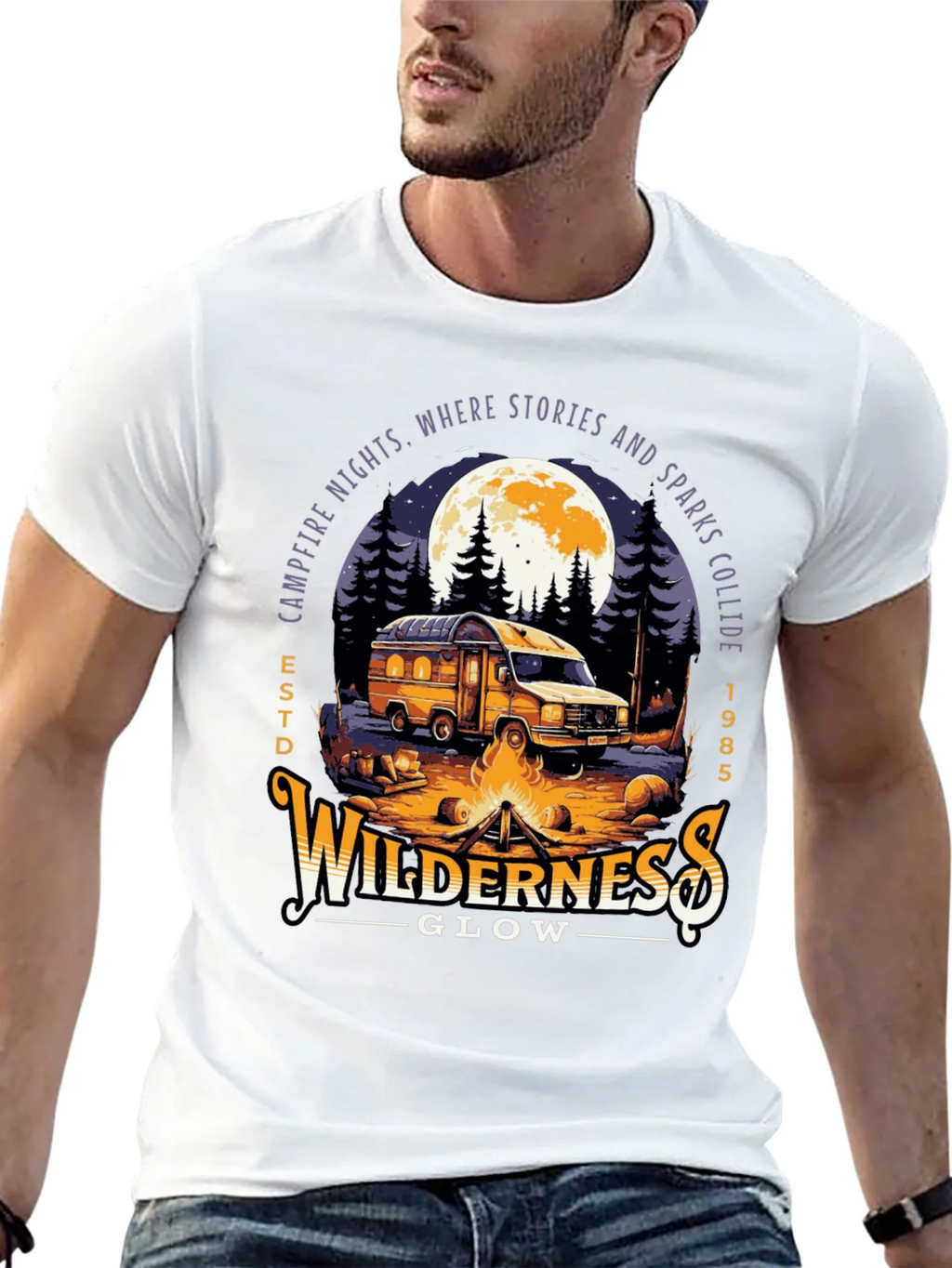 Wilderness Glow Campfire Night T-Shirt product image 12