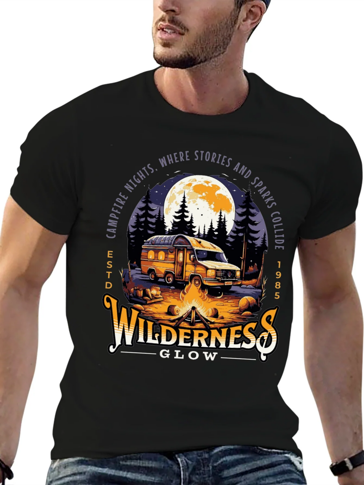 Wilderness Glow Campfire Night T-Shirt product image 6