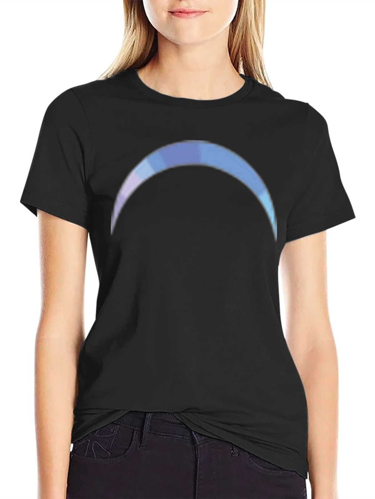 Gradient Crescent Moon Black T-Shirt product image 2