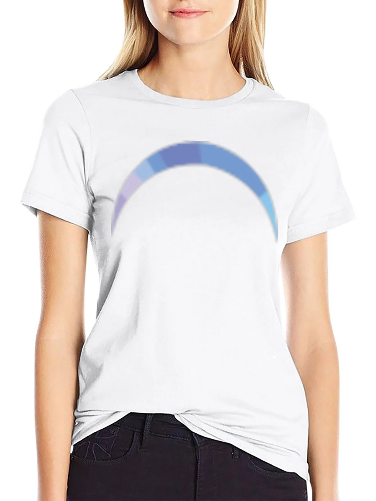 Gradient Crescent Moon Black T-Shirt product image 8