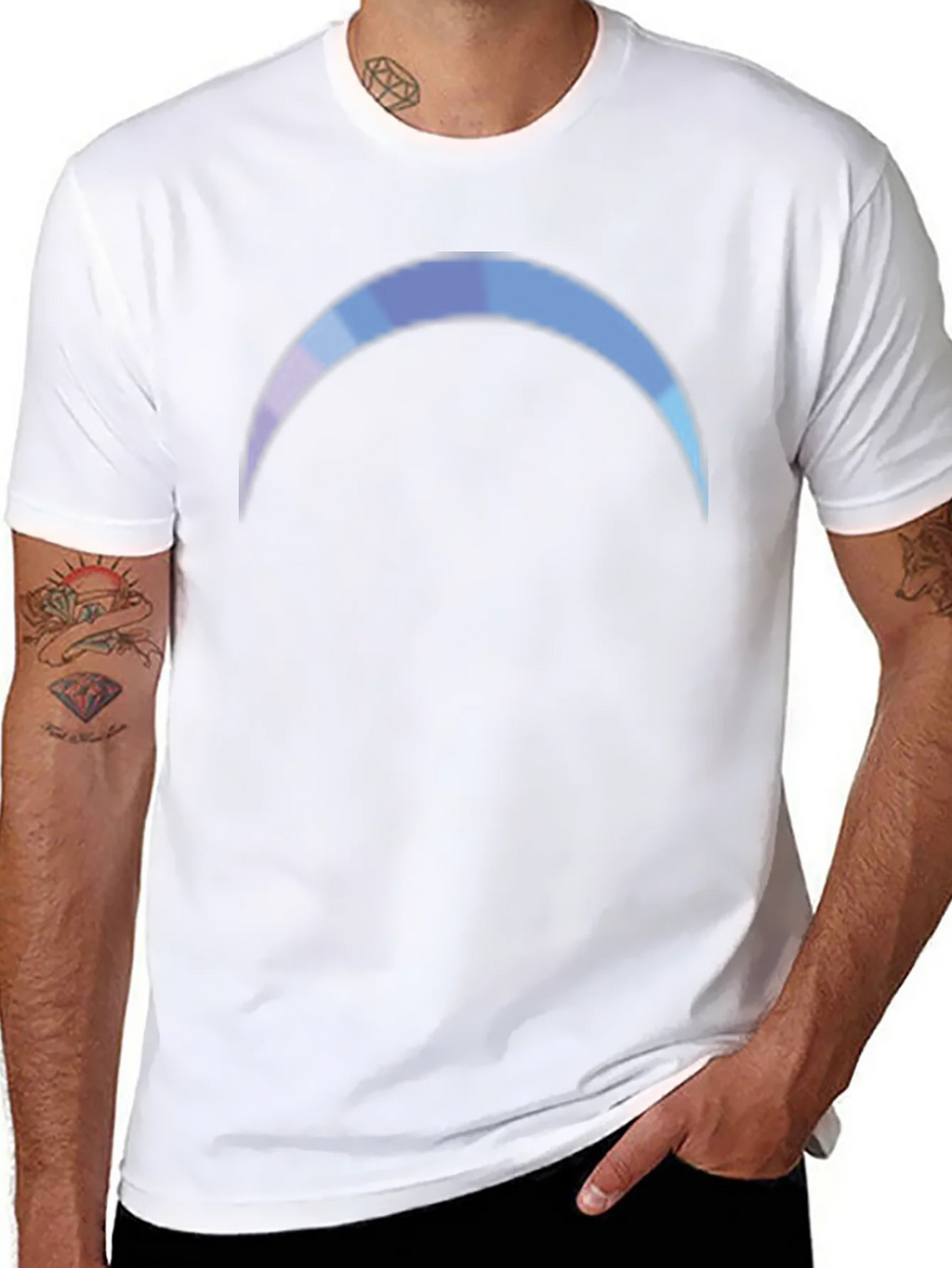 Gradient Crescent Moon Black T-Shirt product image 7