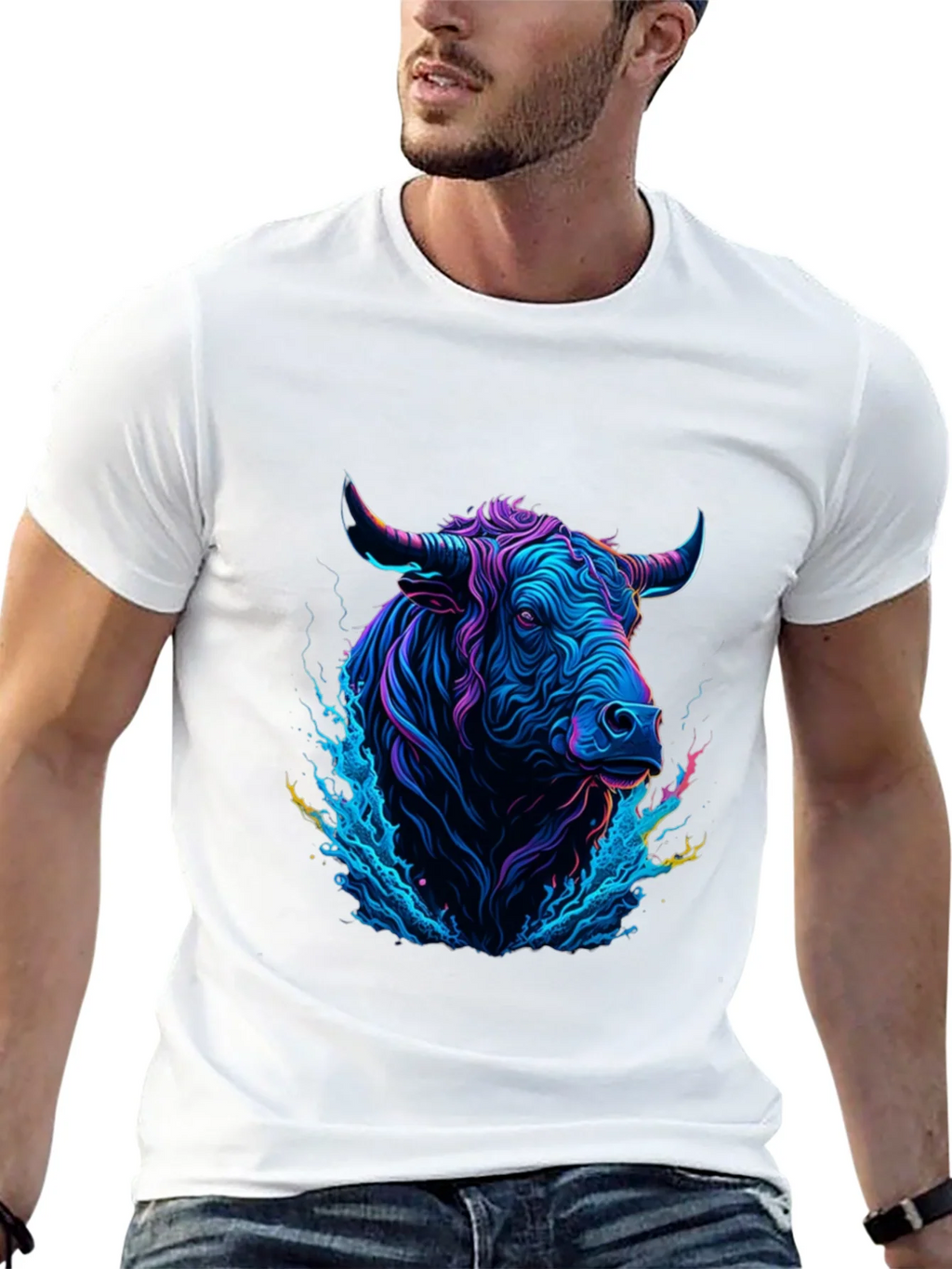 Neon Bull Graphic Tee - Mens Black T-Shirt product image 12