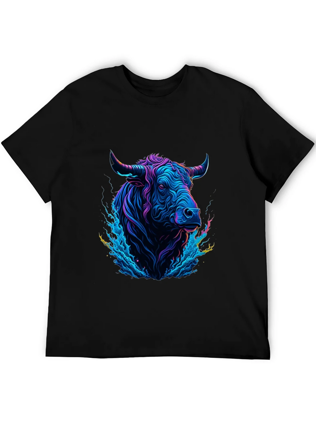 Neon Bull Graphic Tee - Mens Black T-Shirt product image 5