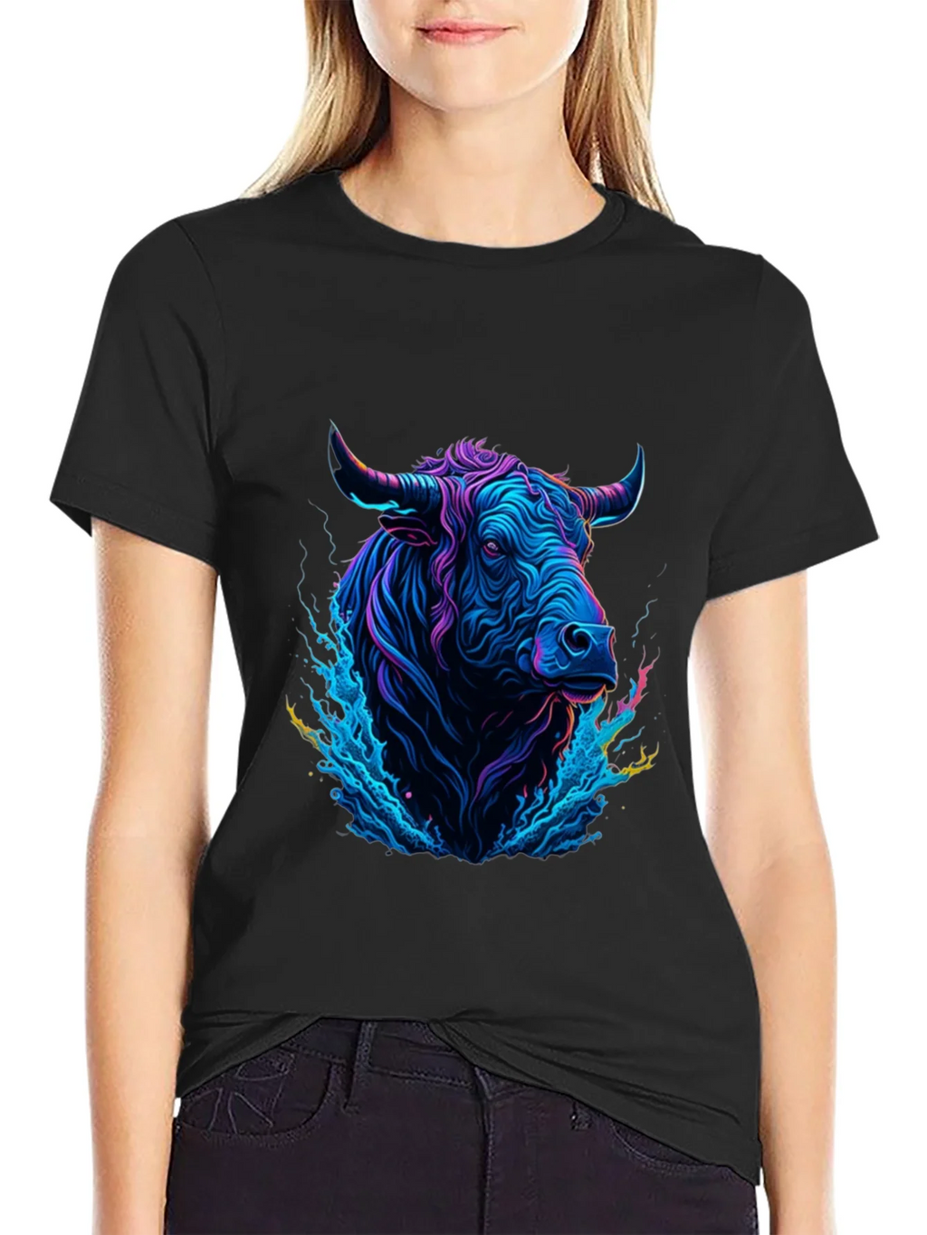 Neon Bull Graphic Tee - Mens Black T-Shirt product image 2