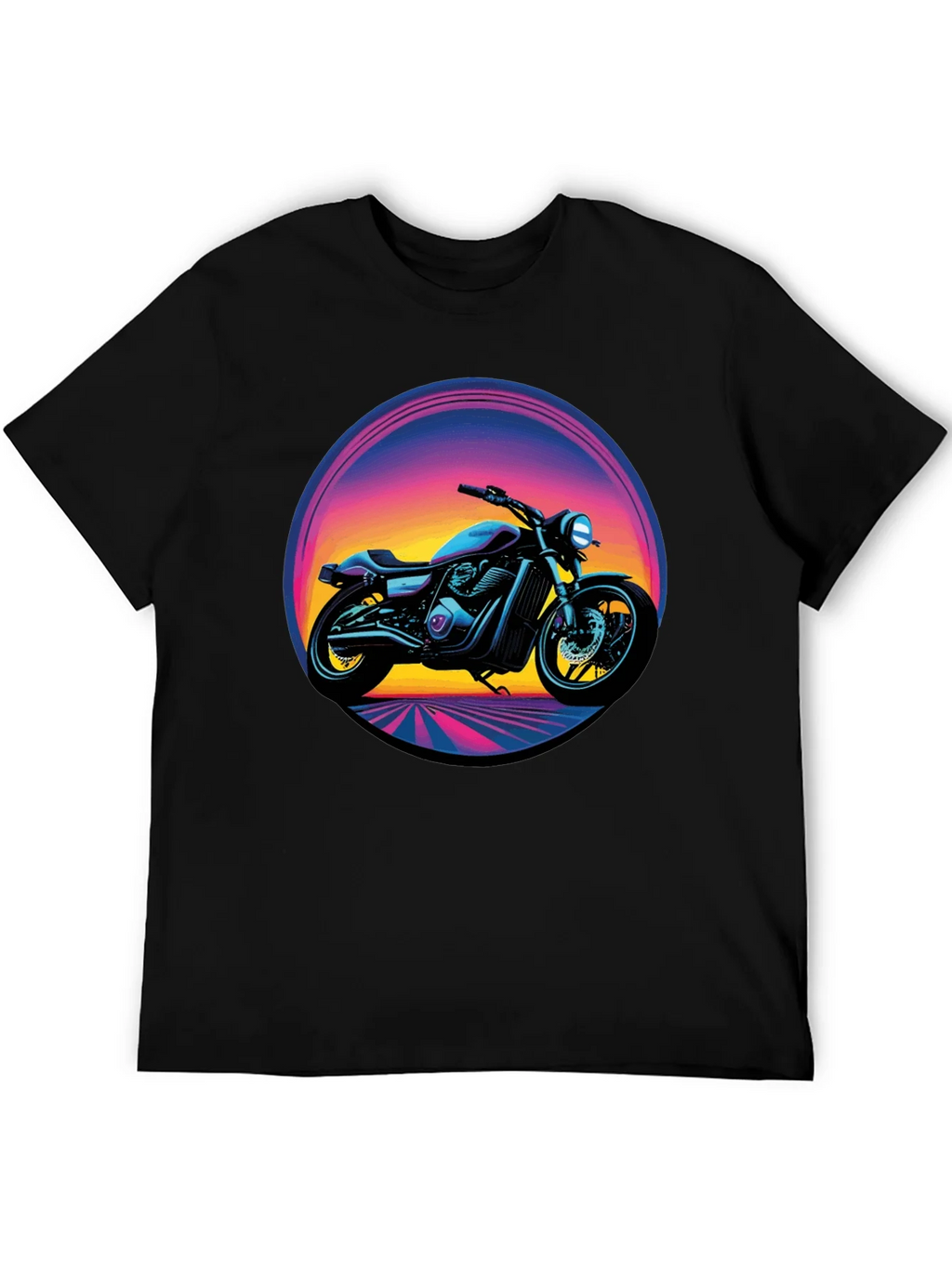 Retro Motorcycle Graphic Tee - Black product image 5