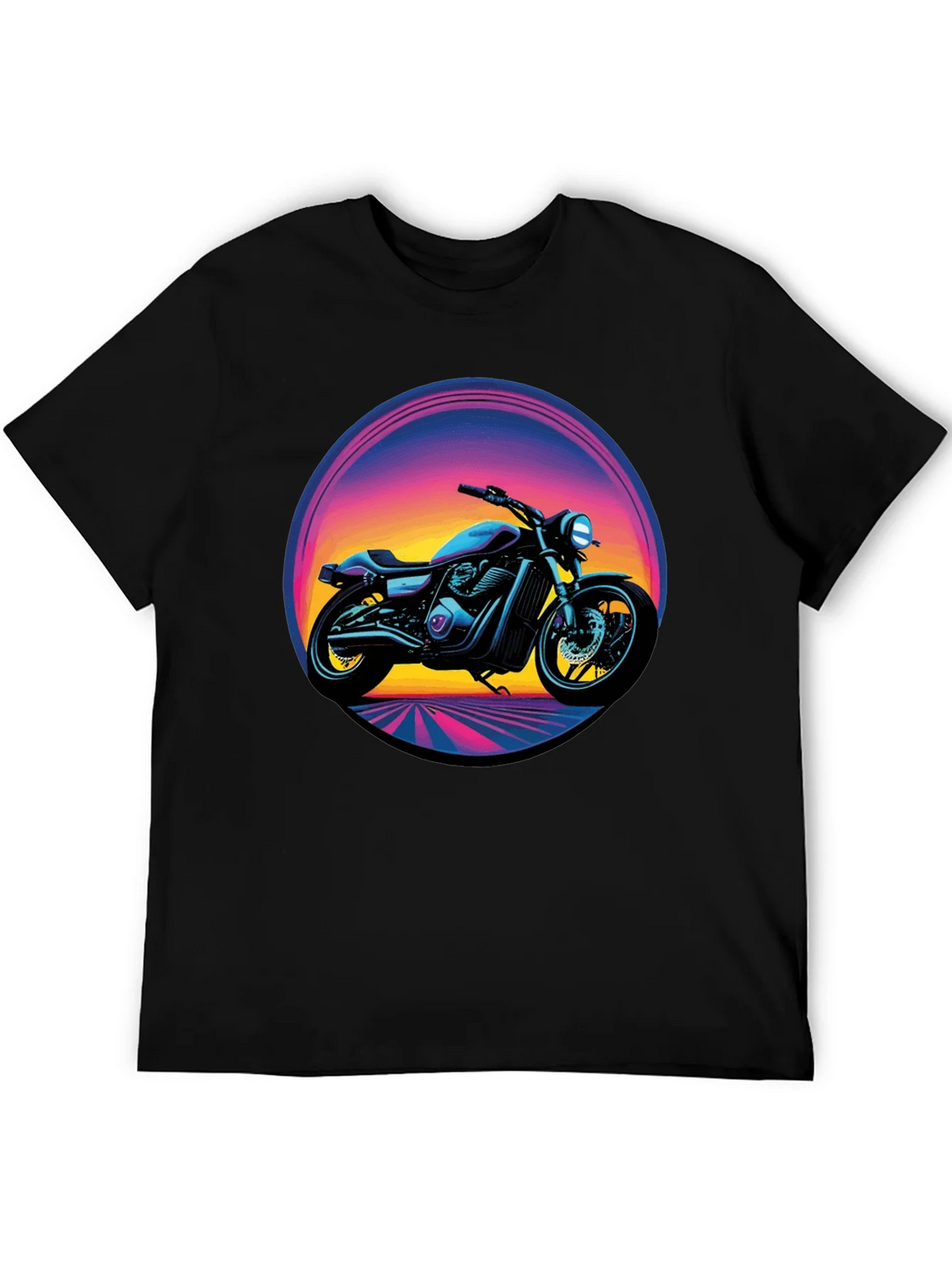 Retro Motorcycle Graphic Tee - Black product image 5