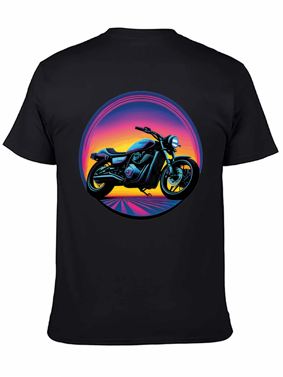 Retro Motorcycle Graphic Tee - Black product image 4