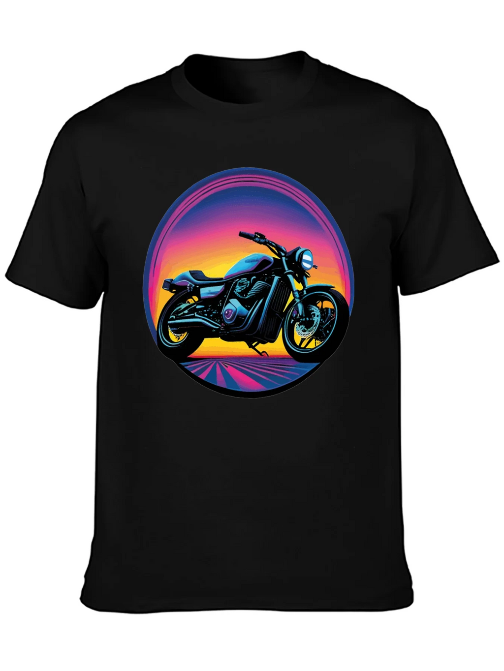 Retro Motorcycle Graphic Tee - Black product image 3