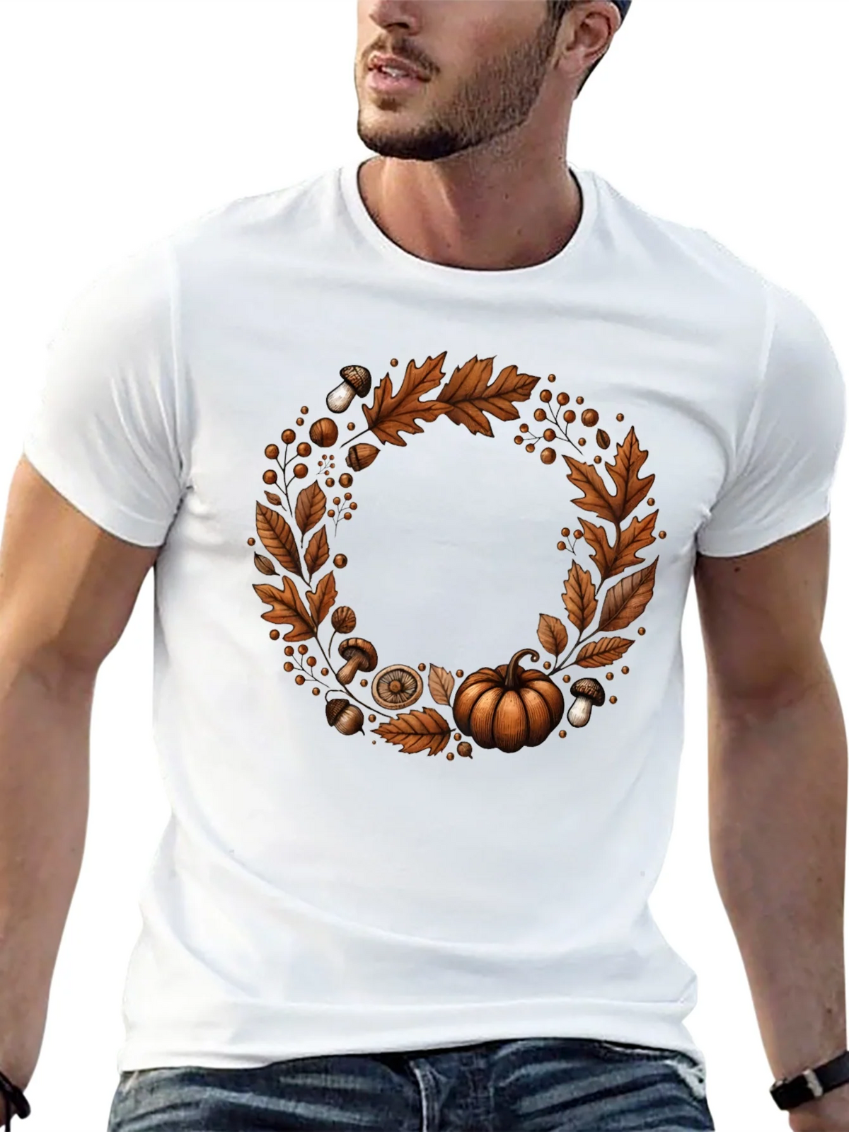 Autumn Wreath Graphic Tee - Festive Fall Apparel product image 12