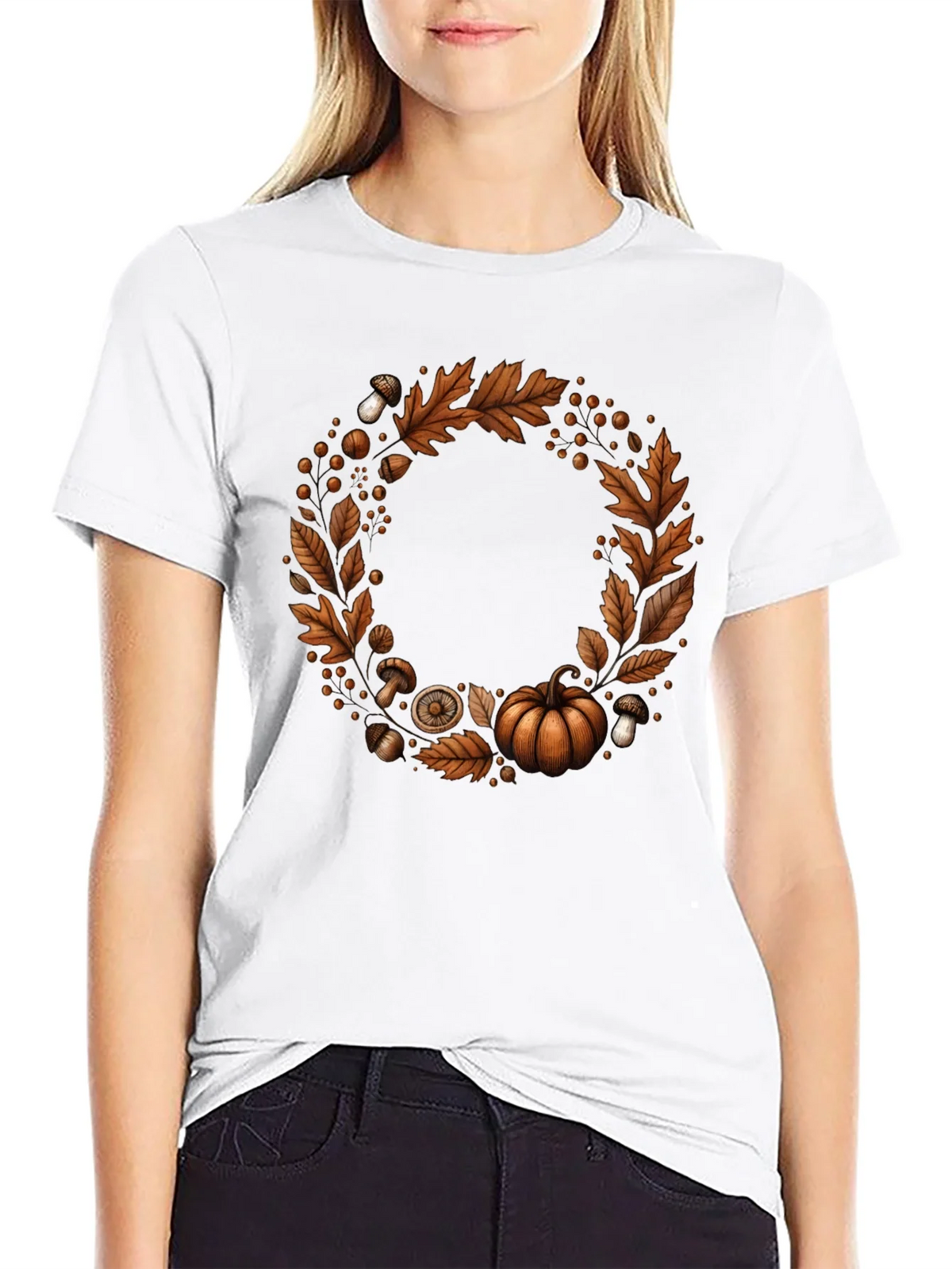 Autumn Wreath Graphic Tee - Festive Fall Apparel product image 8