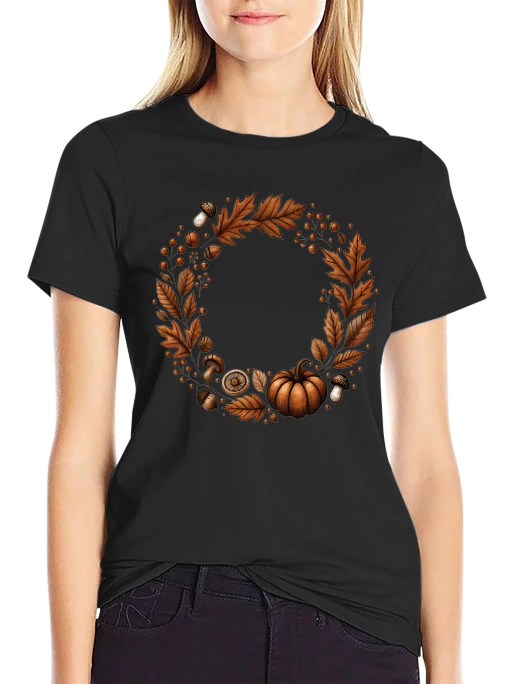 Autumn Wreath Graphic Tee - Festive Fall Apparel product image 2