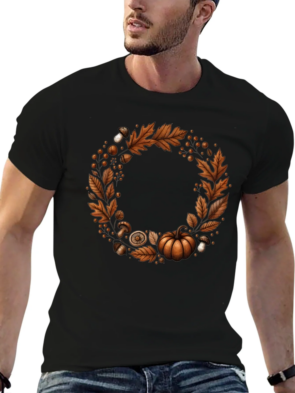 Autumn Wreath Graphic Tee - Festive Fall Apparel product image 6