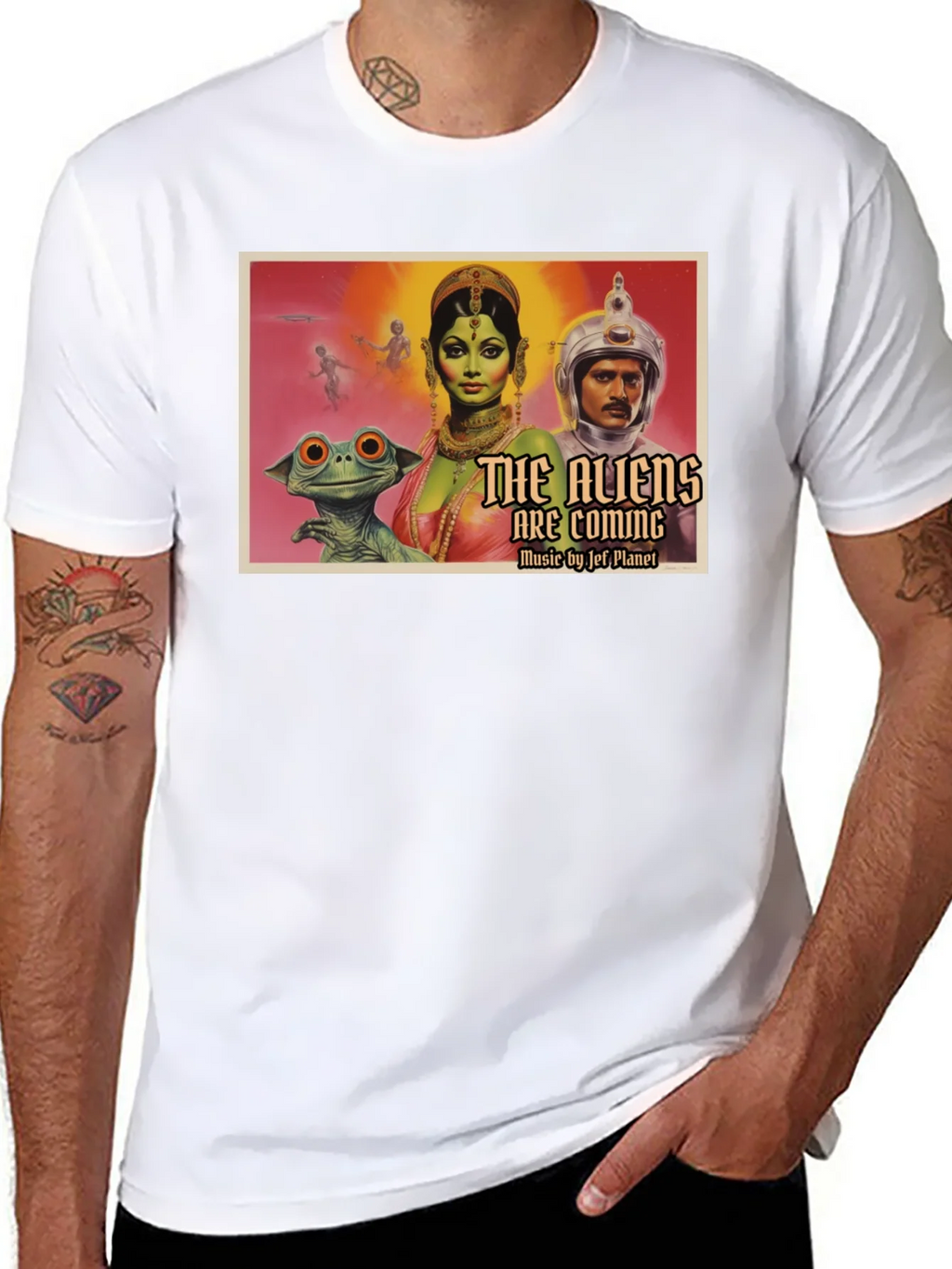 Retro Sci-Fi Alien Invasion Graphic T-Shirt product image 7