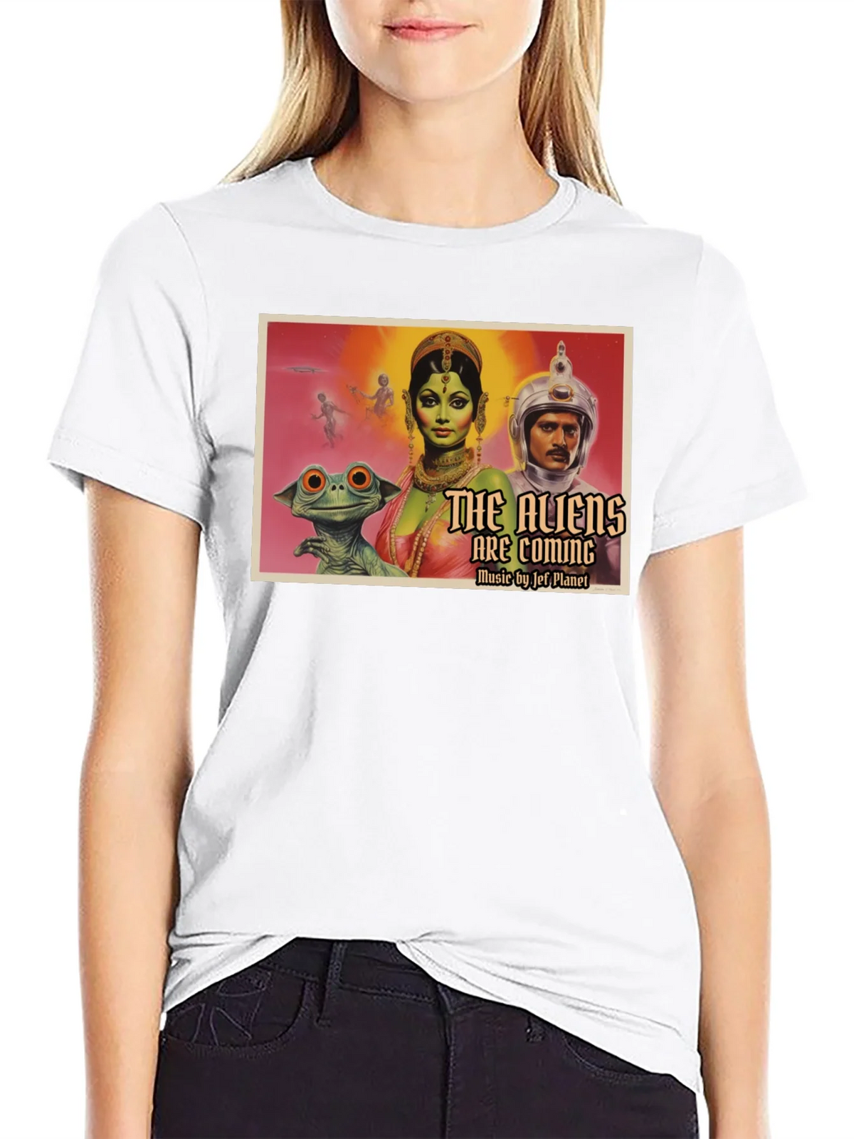 Retro Sci-Fi Alien Invasion Graphic T-Shirt product image 8