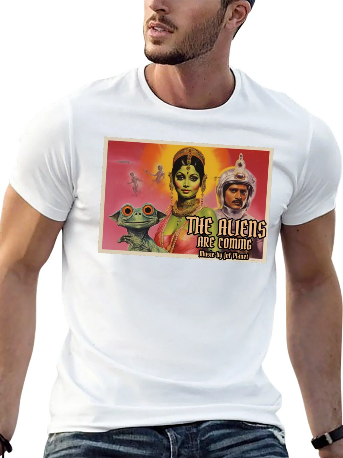 Retro Sci-Fi Alien Invasion Graphic T-Shirt product image 12