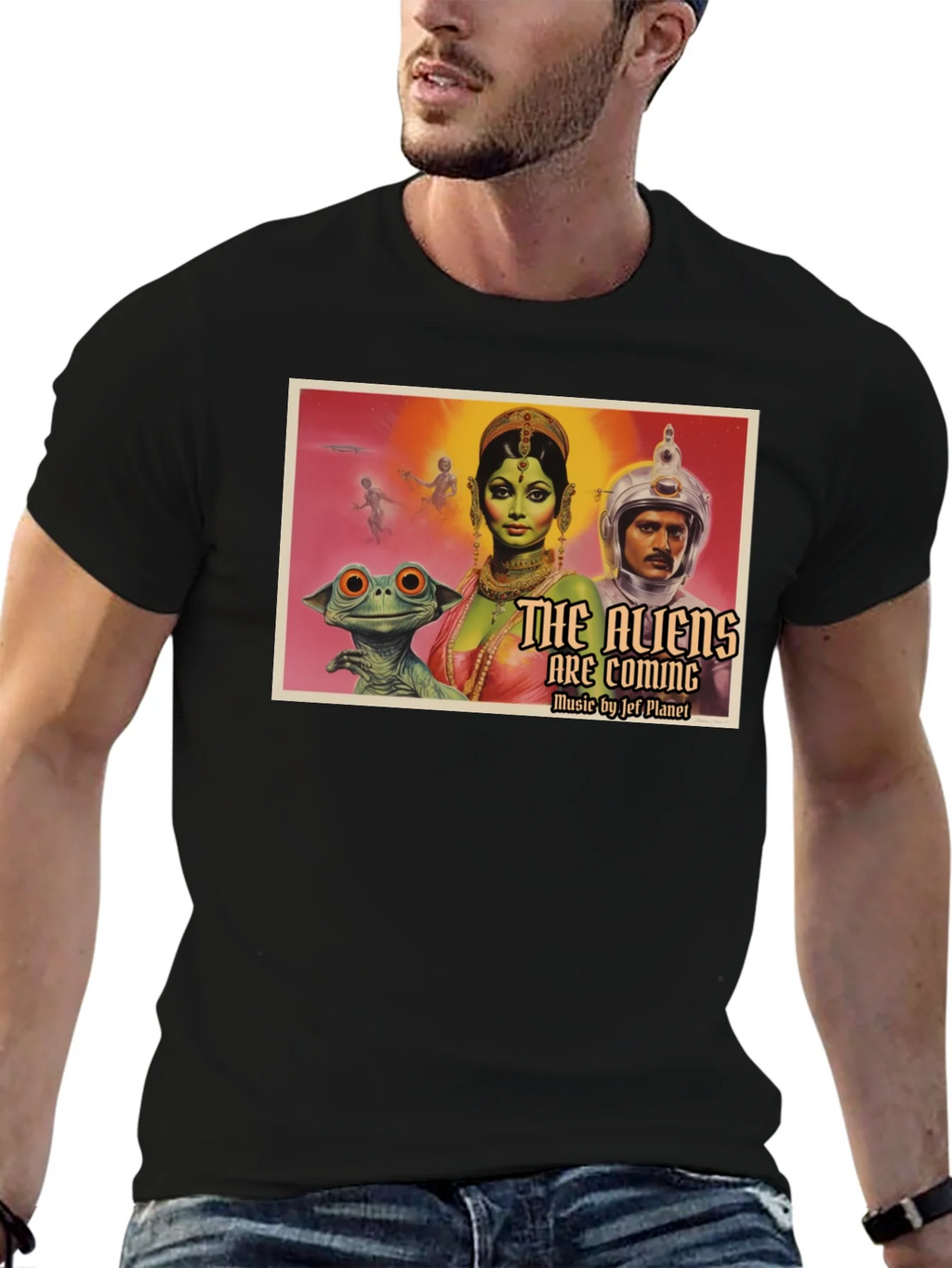 Retro Sci-Fi Alien Invasion Graphic T-Shirt product image 6
