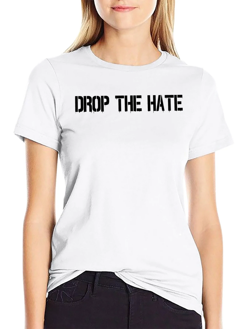 Drop the Hate Black Graphic Tee - Stylish Message Shirt product image 8
