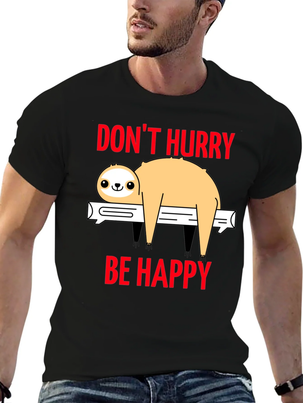 Dont Hurry Be Happy Sloth T-Shirt product image 6