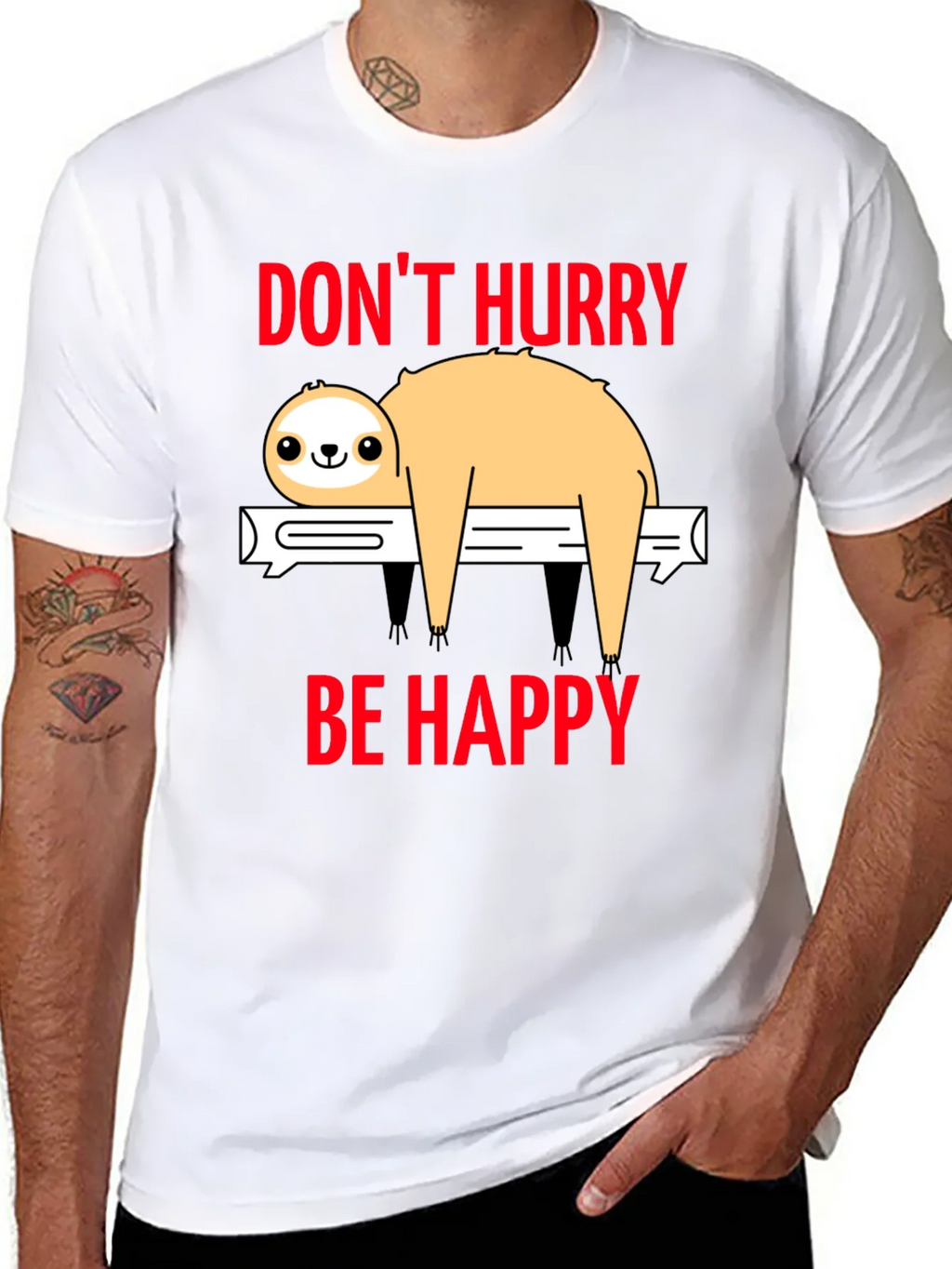 Dont Hurry Be Happy Sloth T-Shirt product image 7