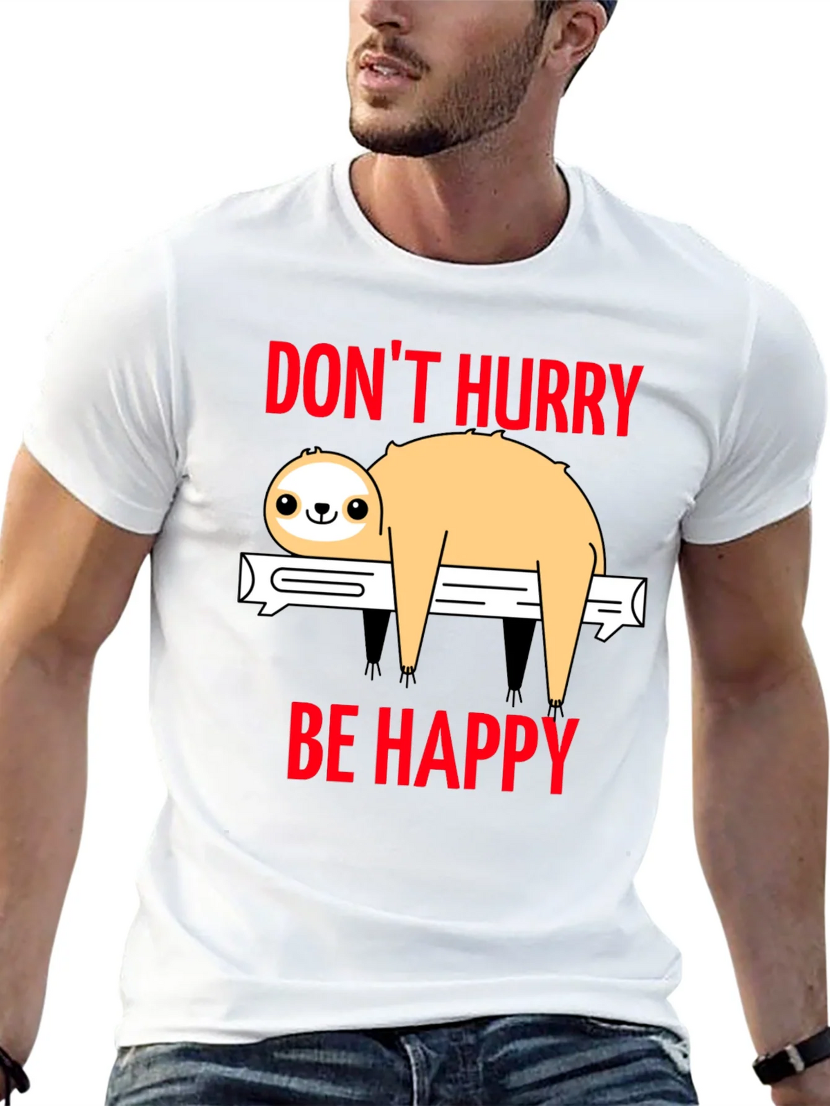 Dont Hurry Be Happy Sloth T-Shirt product image 12