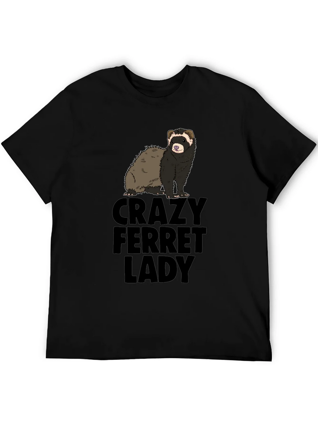 Crazy Ferret Lady Graphic T-Shirt - Novelty Tee product image 5