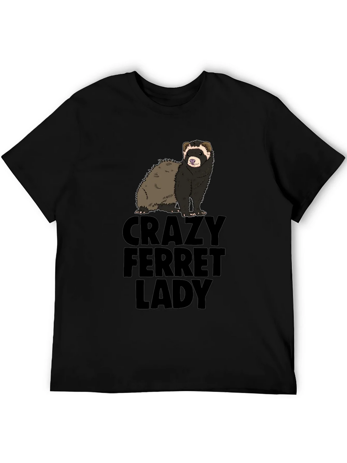 Crazy Ferret Lady Graphic T-Shirt - Novelty Tee product image 5