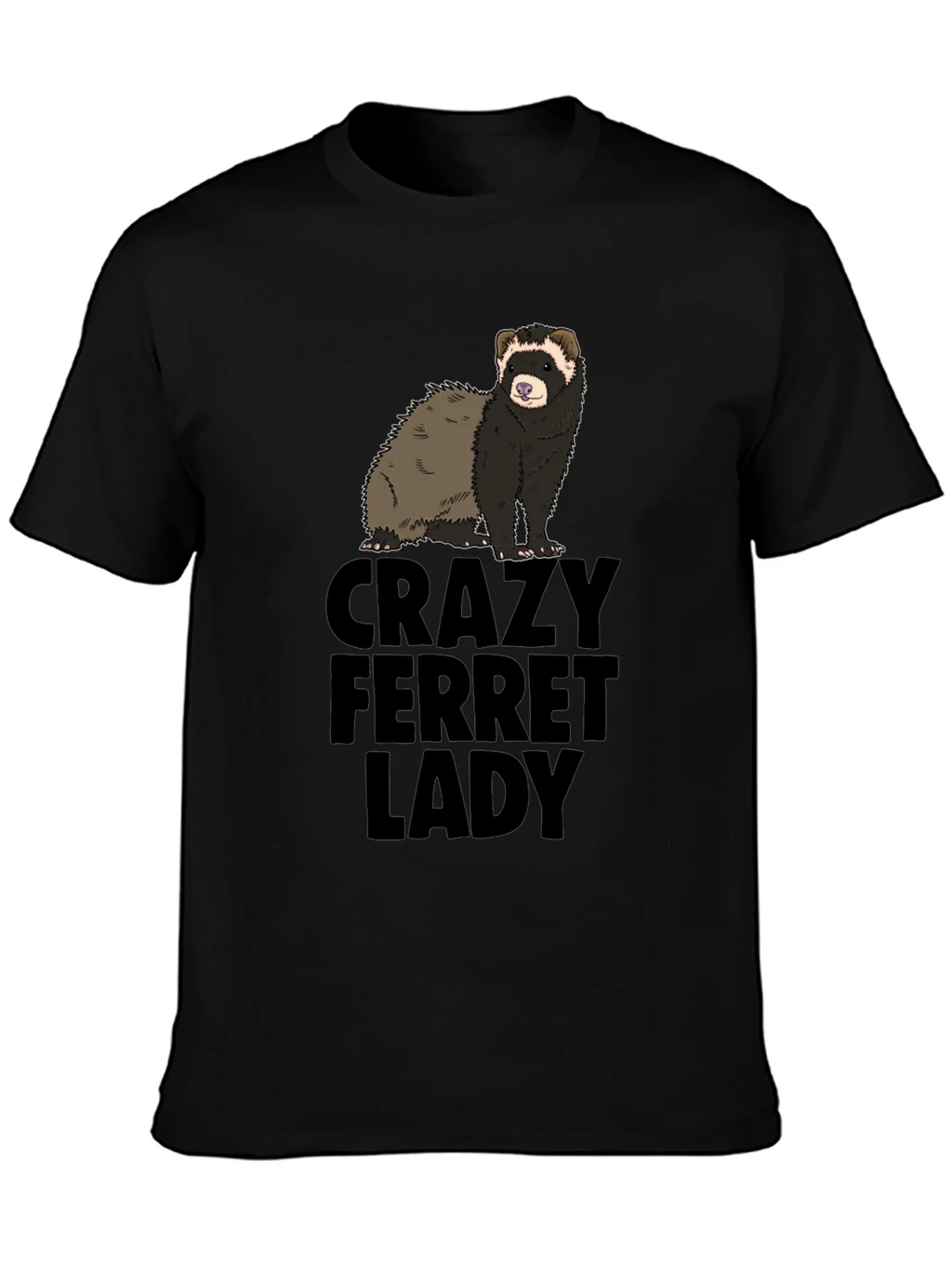 Crazy Ferret Lady Graphic T-Shirt - Novelty Tee product image 3