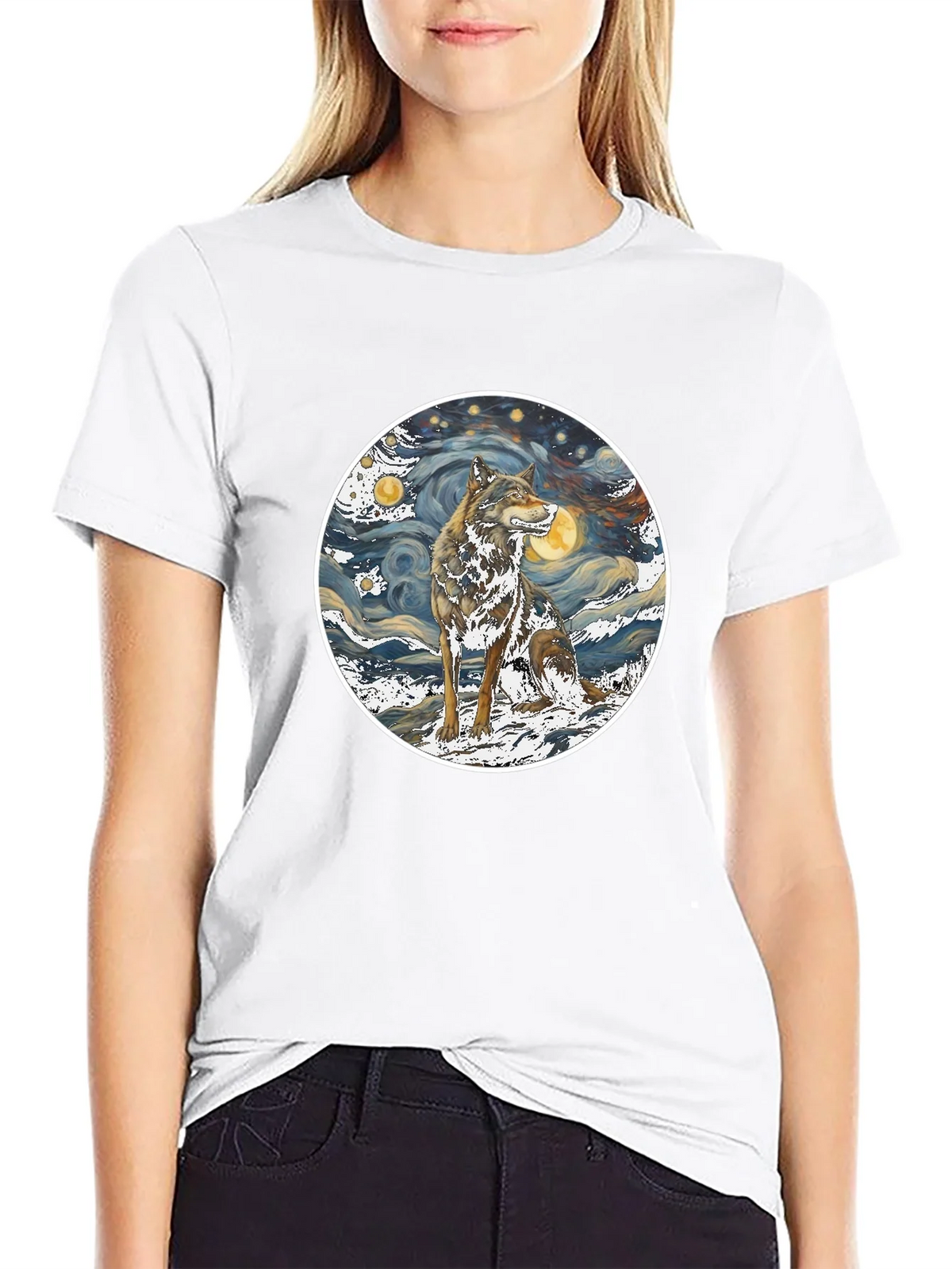 Wolf Starry Night Graphic Tee product image 8