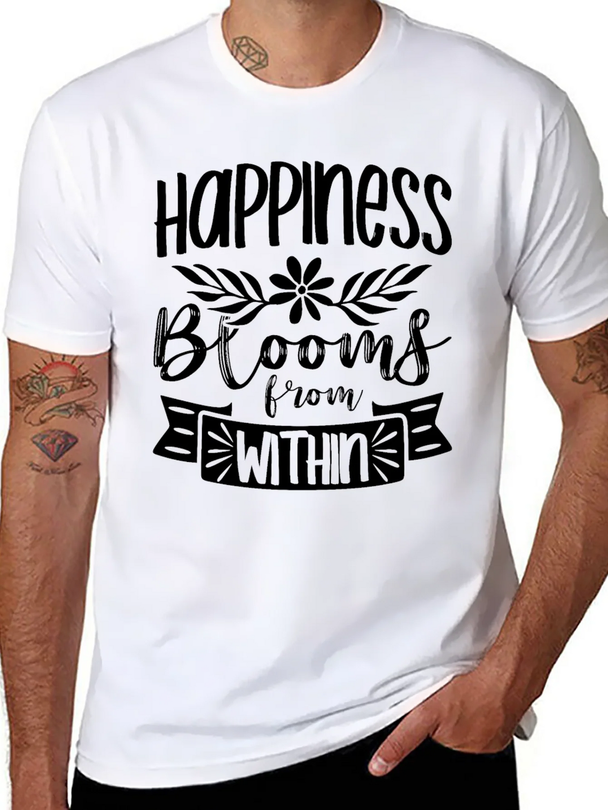 Happiness Blooms T-Shirt - Inspirational Graphic Tee product image 5