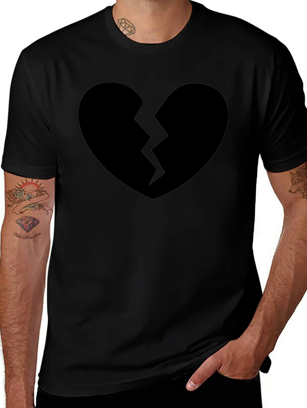 Broken Heart Graphic T-Shirt - Black product image 1