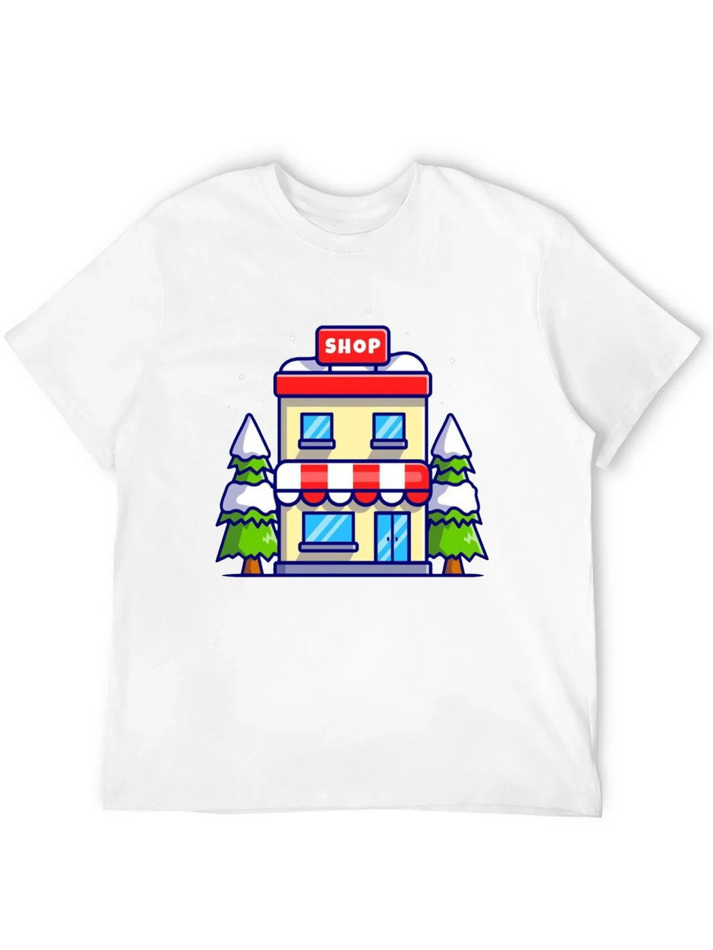 Cartoon Shop Graphic Tee - Black Cotton T-Shirt product image 11