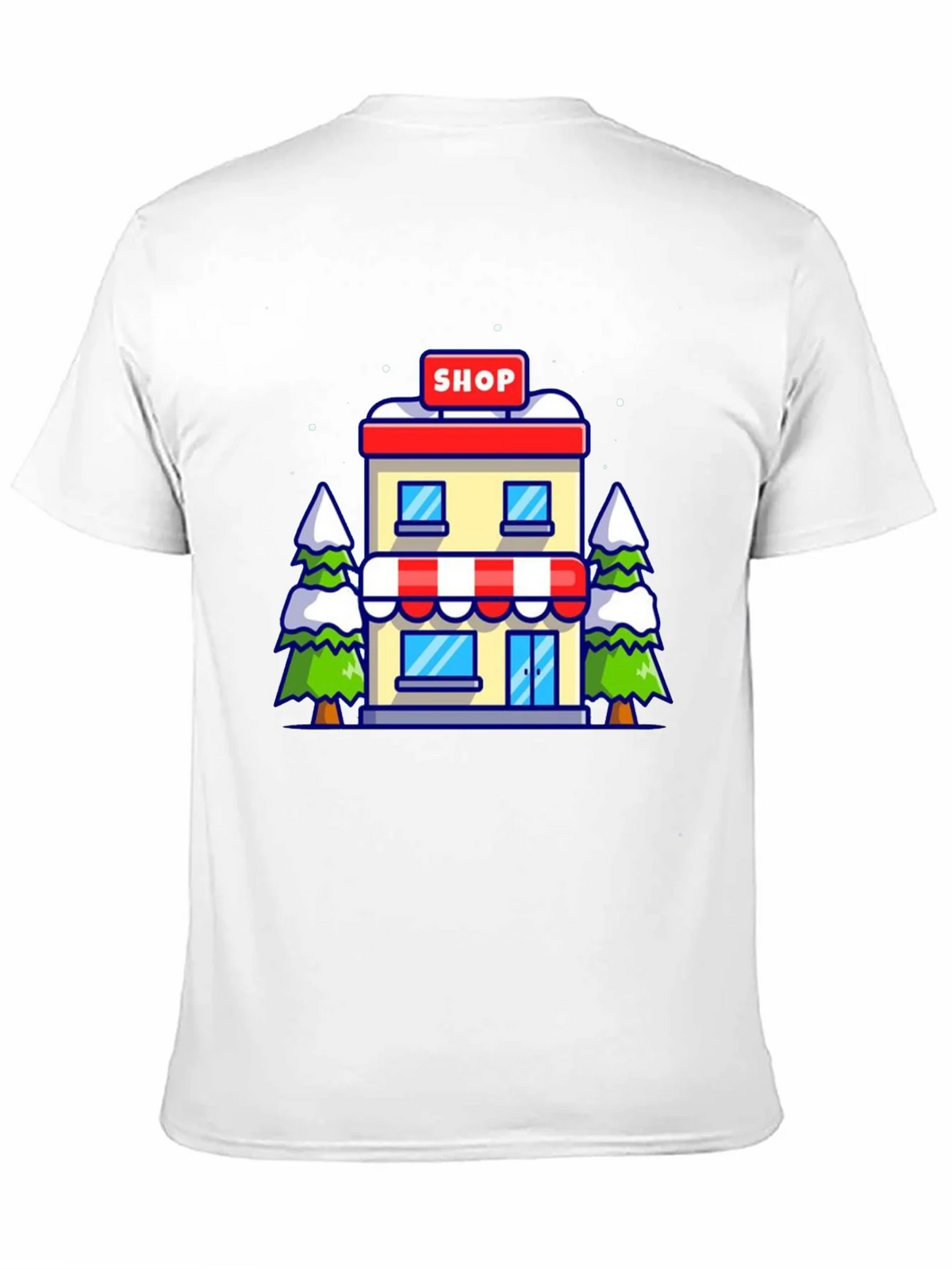Cartoon Shop Graphic Tee - Black Cotton T-Shirt product image 10