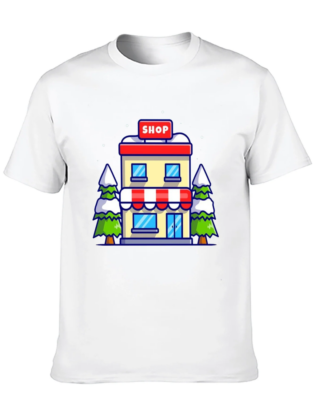 Cartoon Shop Graphic Tee - Black Cotton T-Shirt product image 9