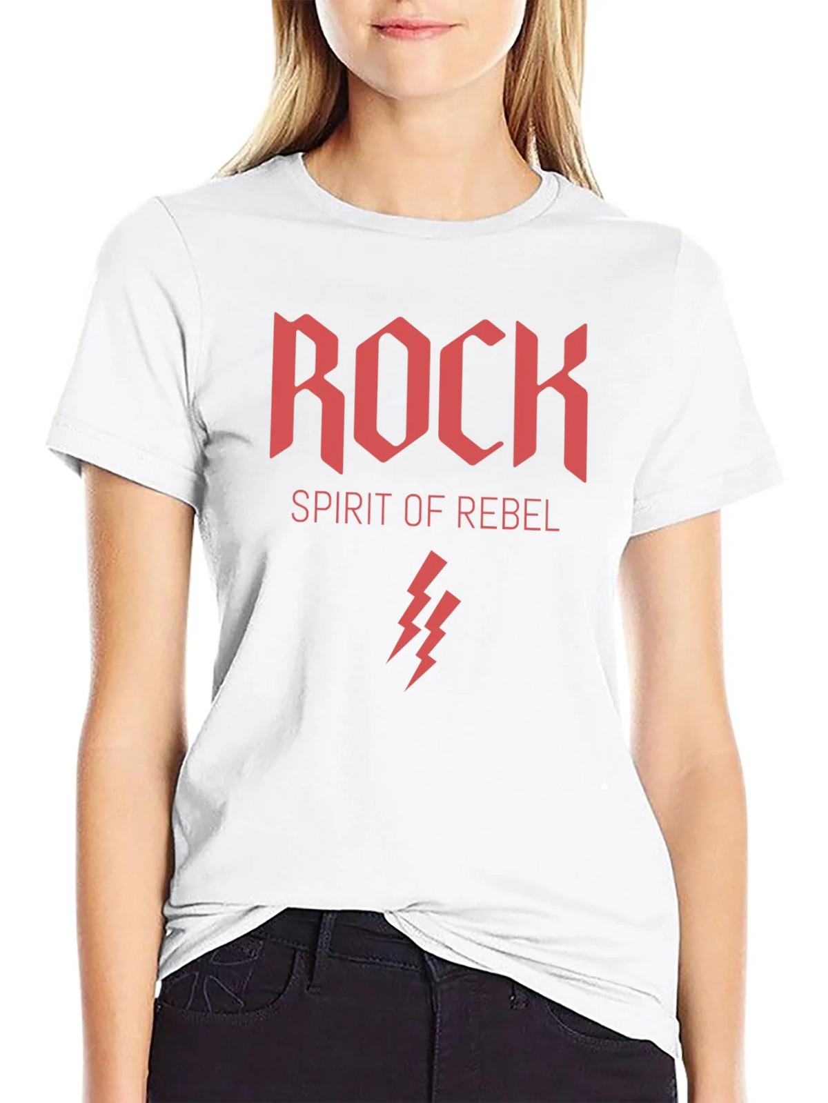 Rock Spirit Rebel Graphic Print Black T-Shirt product image 7
