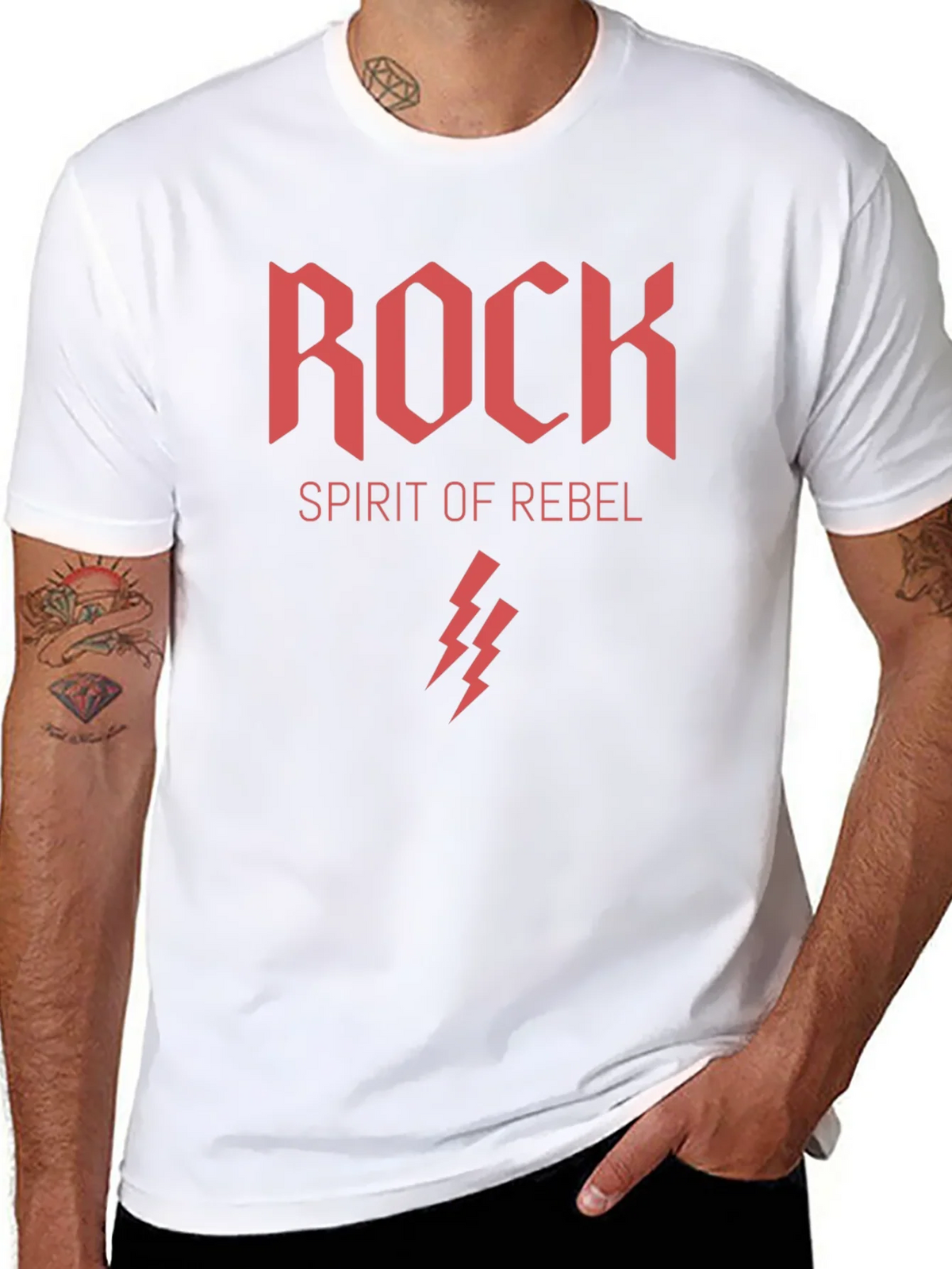 Rock Spirit Rebel Graphic Print Black T-Shirt product image 6