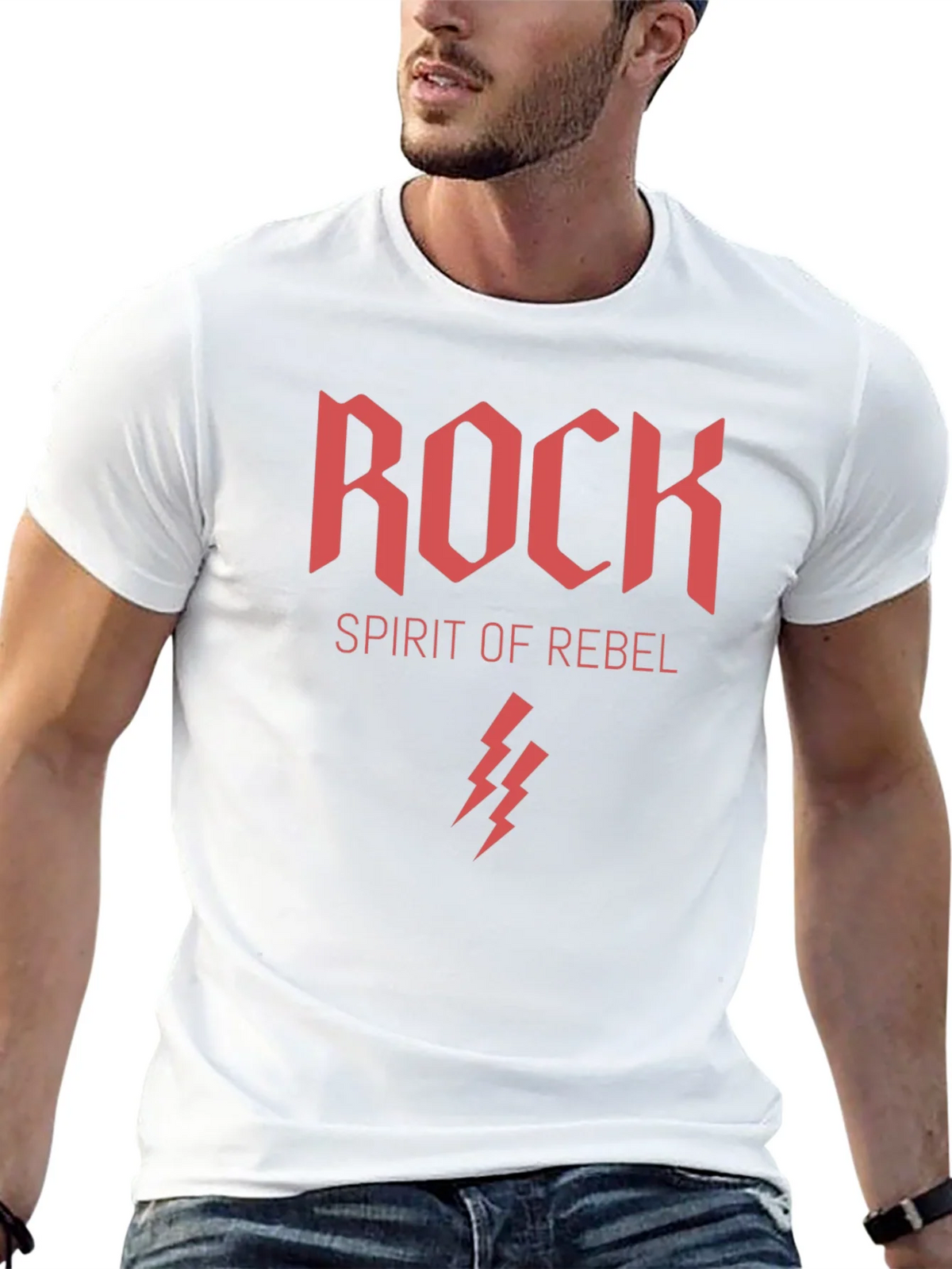 Rock Spirit Rebel Graphic Print Black T-Shirt product image 10