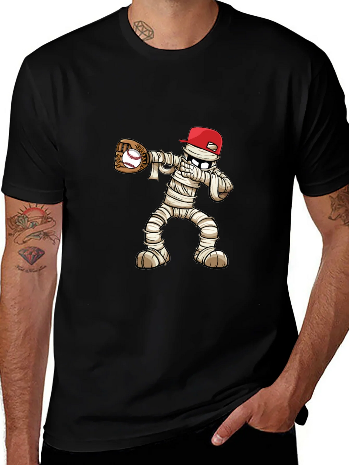 Mummy Baseball T-Shirt: Spooky Season Fun!