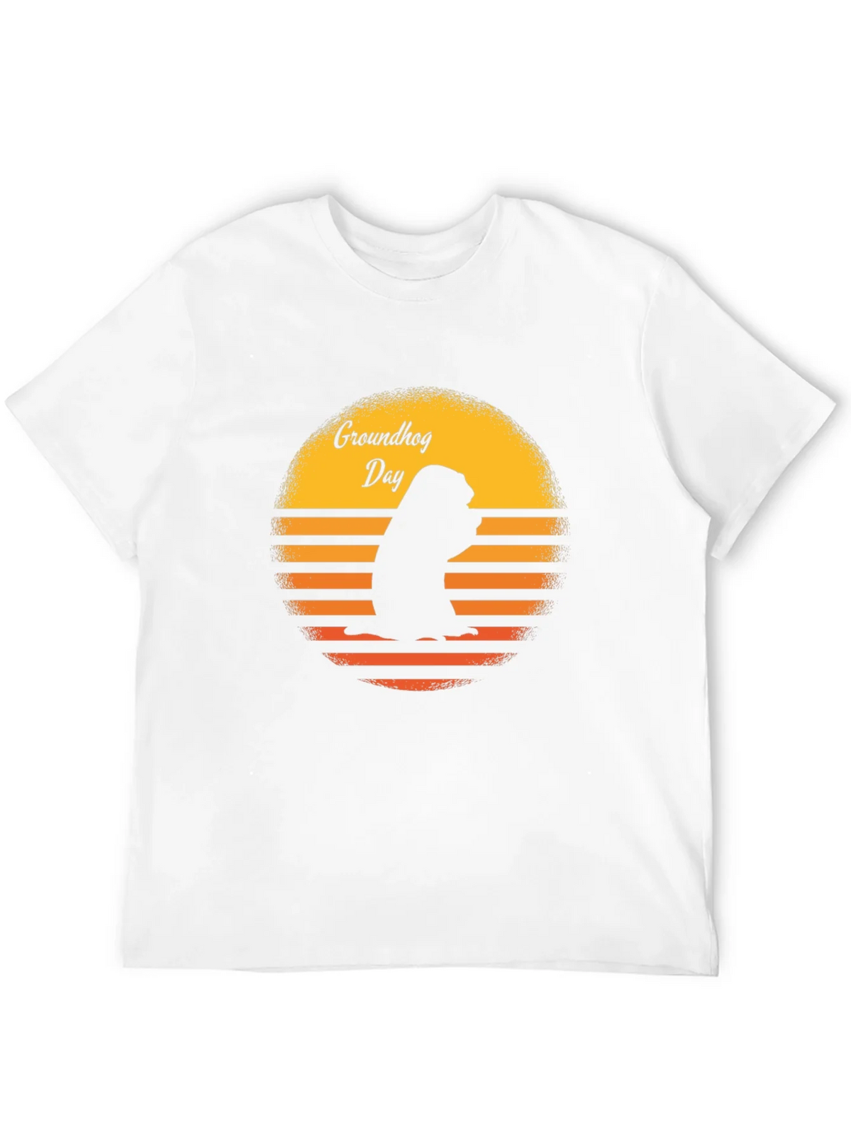 Groundhog Day Retro Sunset Black T-Shirt product image 11