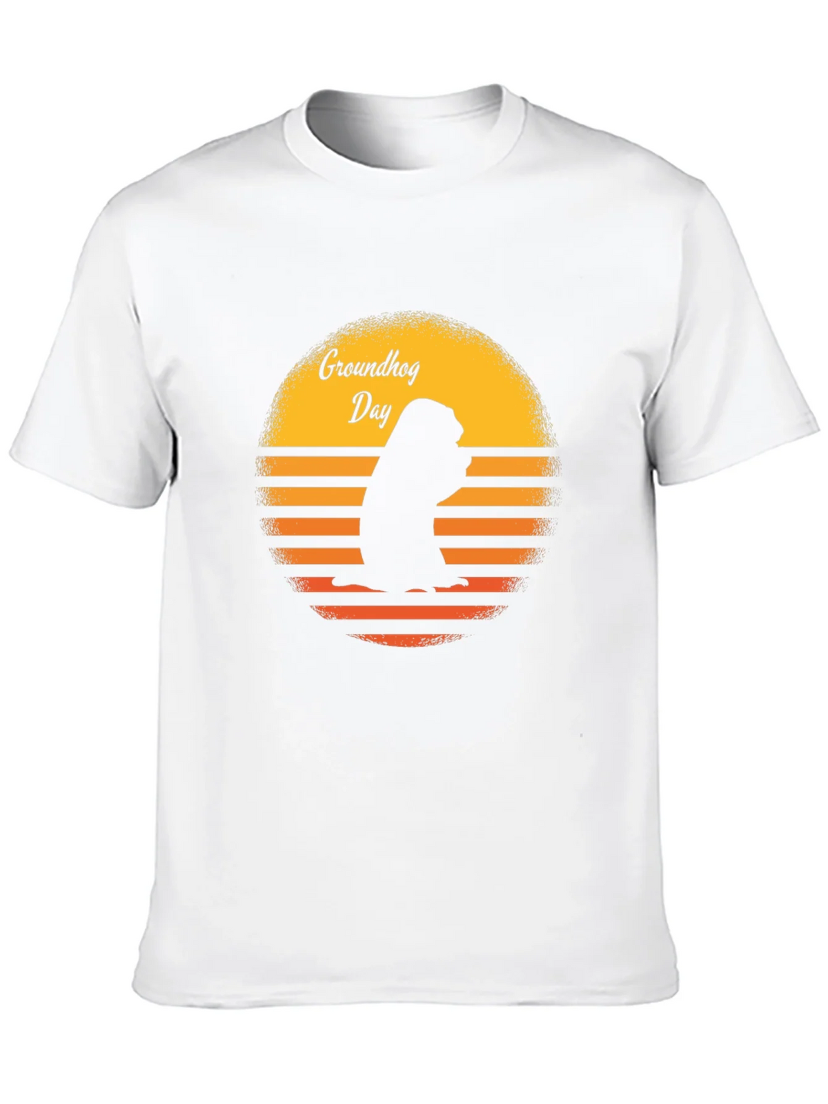 Groundhog Day Retro Sunset Black T-Shirt product image 9