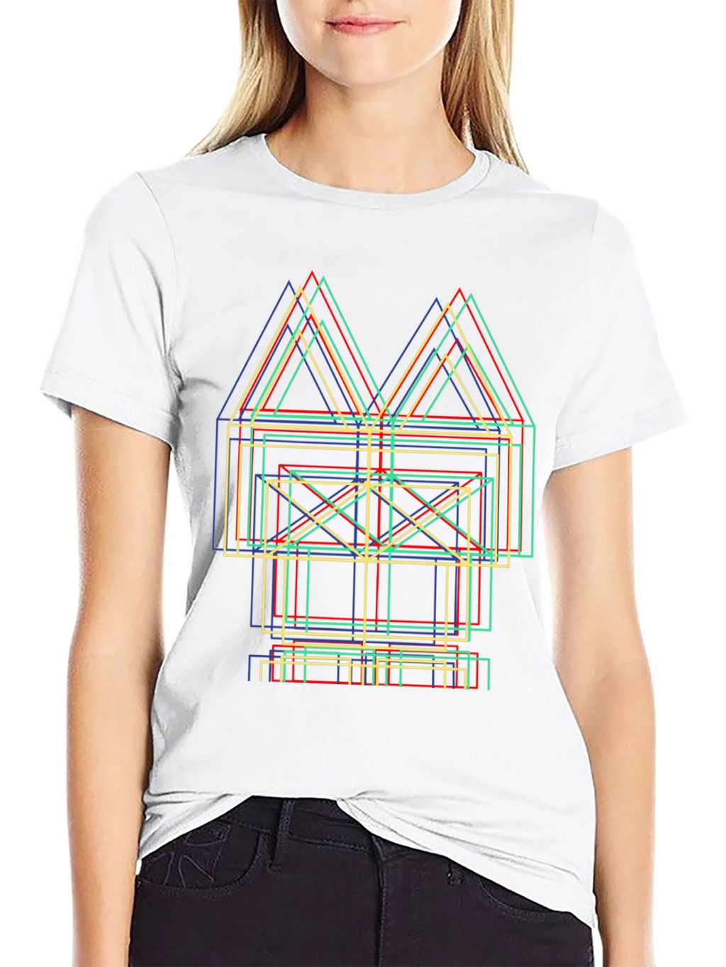 Abstract Geometric Line Art Graphic Tee product image 8
