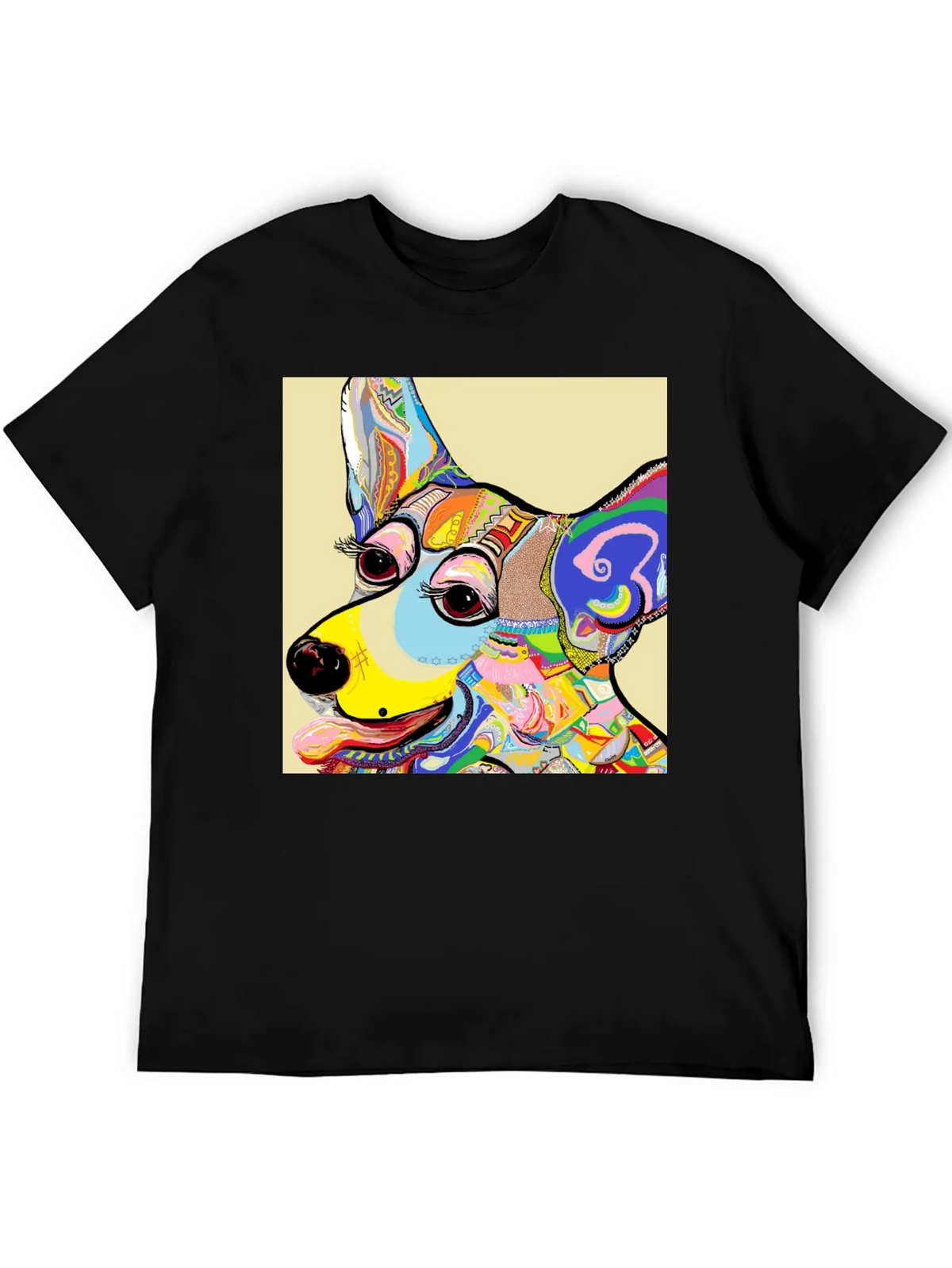 Dog Art Graphic T-Shirt - Colorful Animal Print Tee product image 5