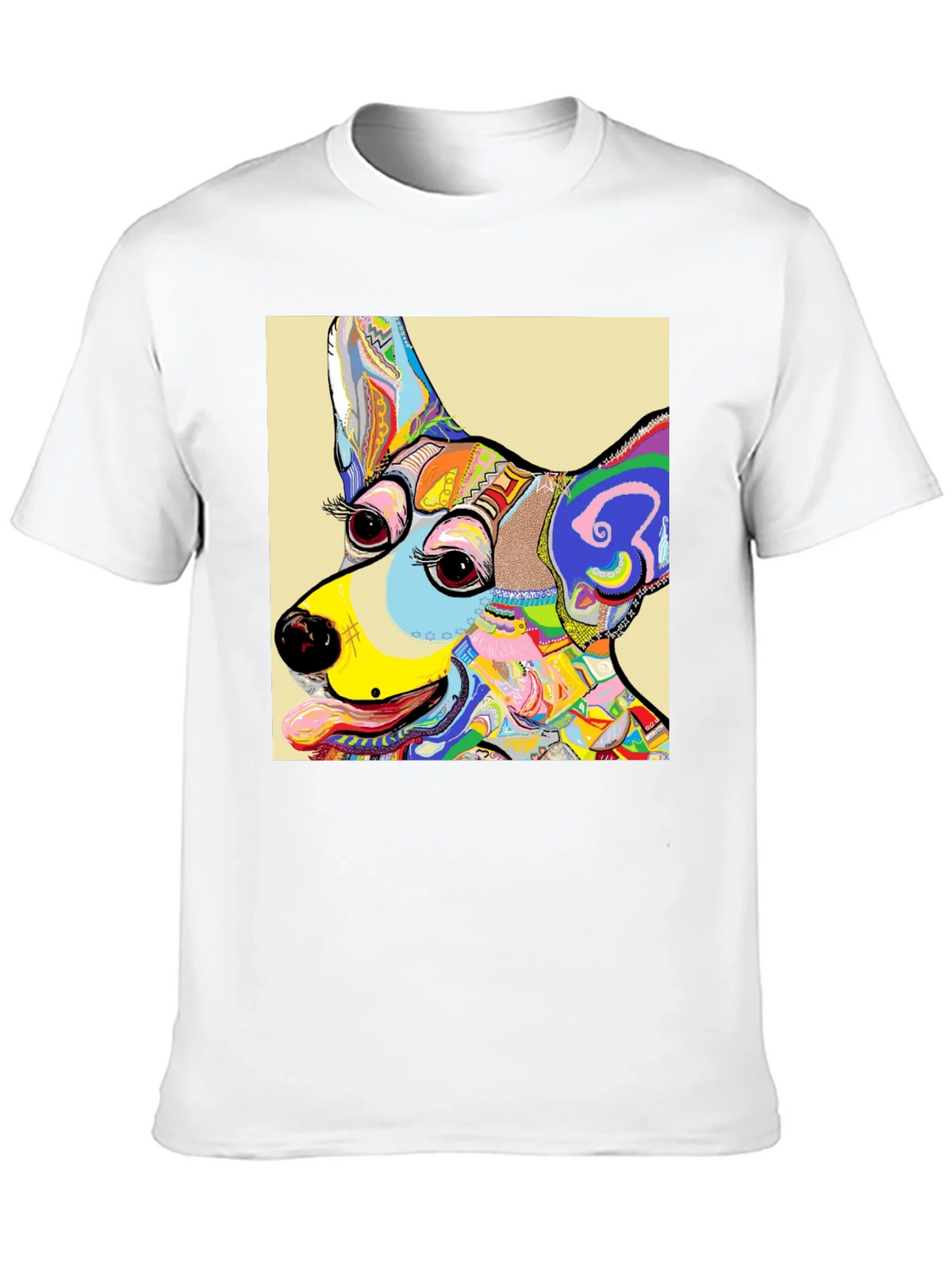 Dog Art Graphic T-Shirt - Colorful Animal Print Tee product image 9
