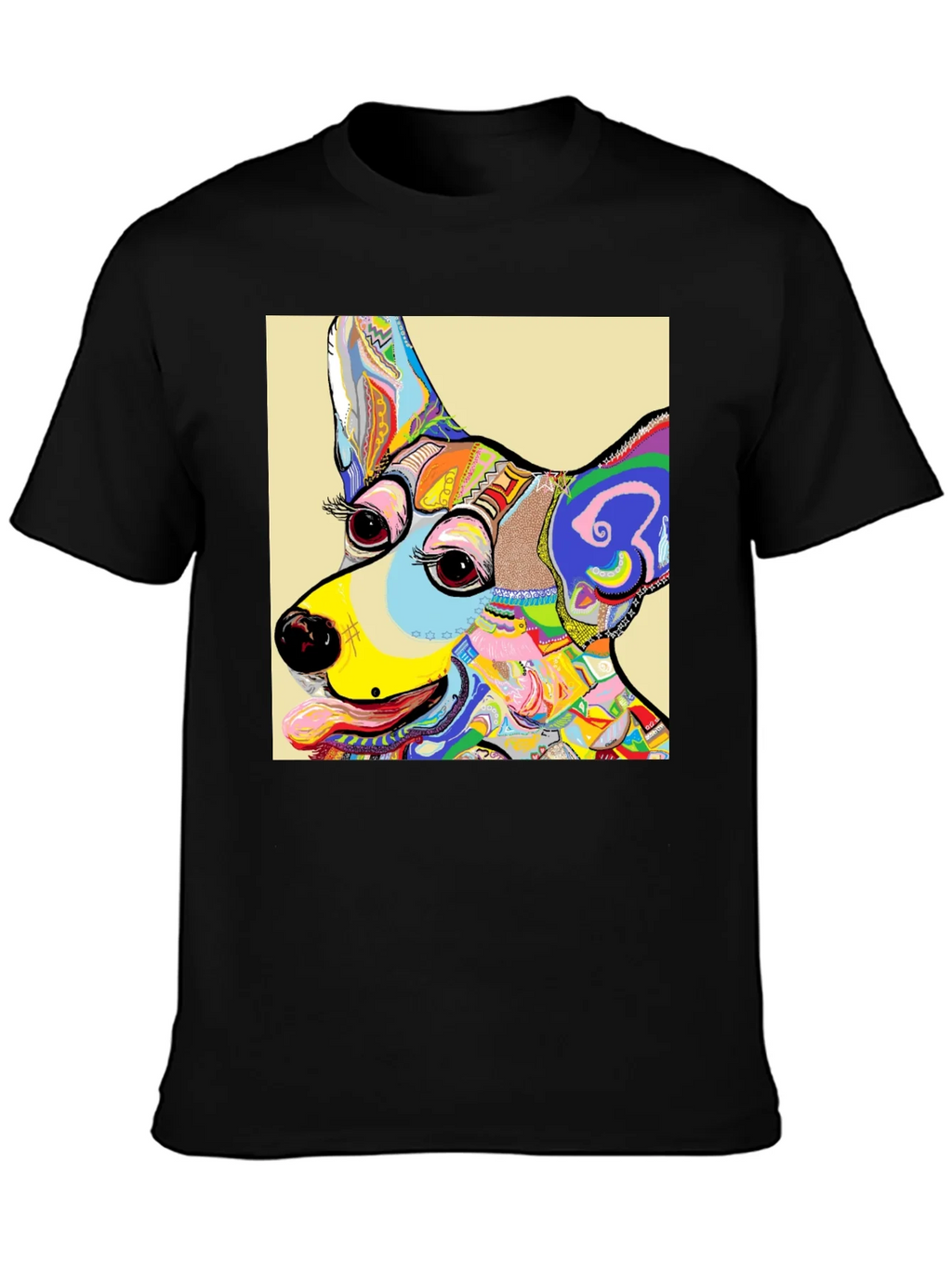 Dog Art Graphic T-Shirt - Colorful Animal Print Tee product image 3