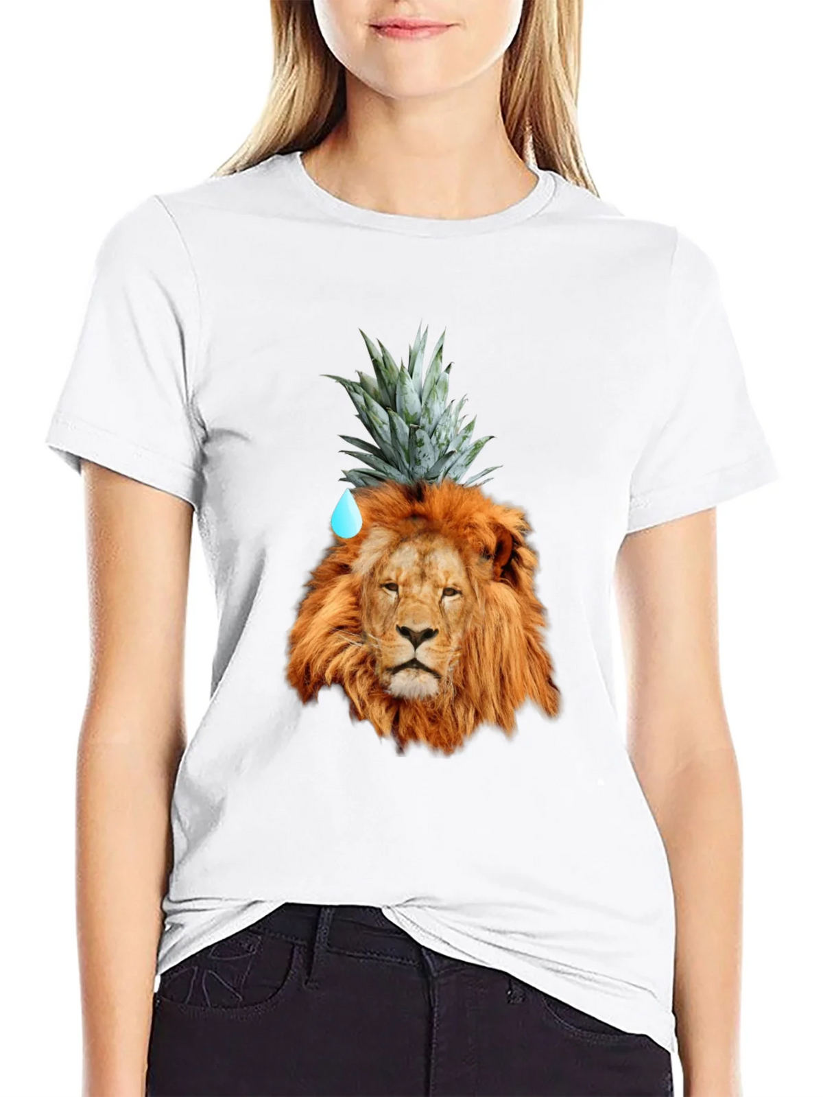Lion Head with Pineapple Crown Novelty T-Shirt product image 8