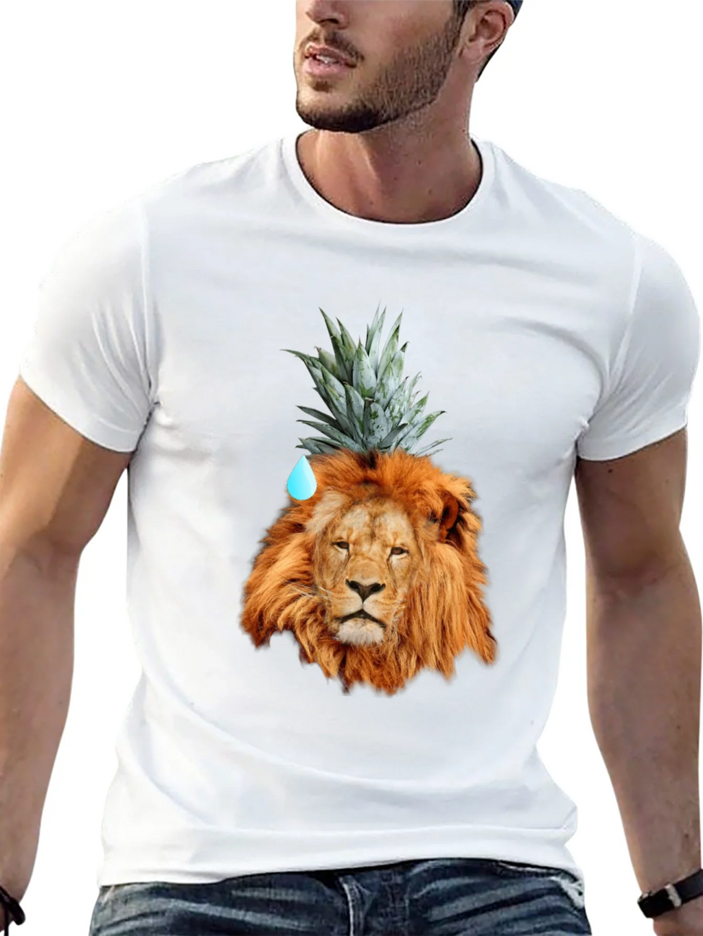 Lion Head with Pineapple Crown Novelty T-Shirt product image 12