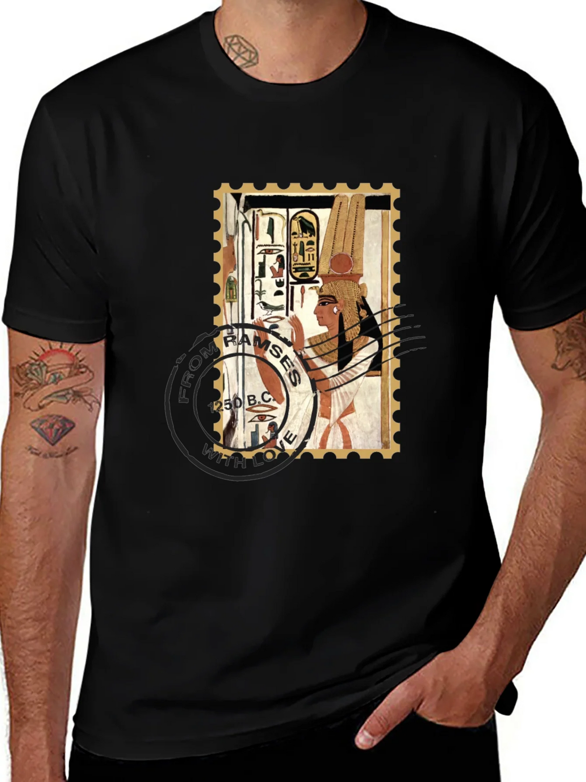 Egyptian Stamp T-Shirt: Ramses 250 B.C. Design product image 1